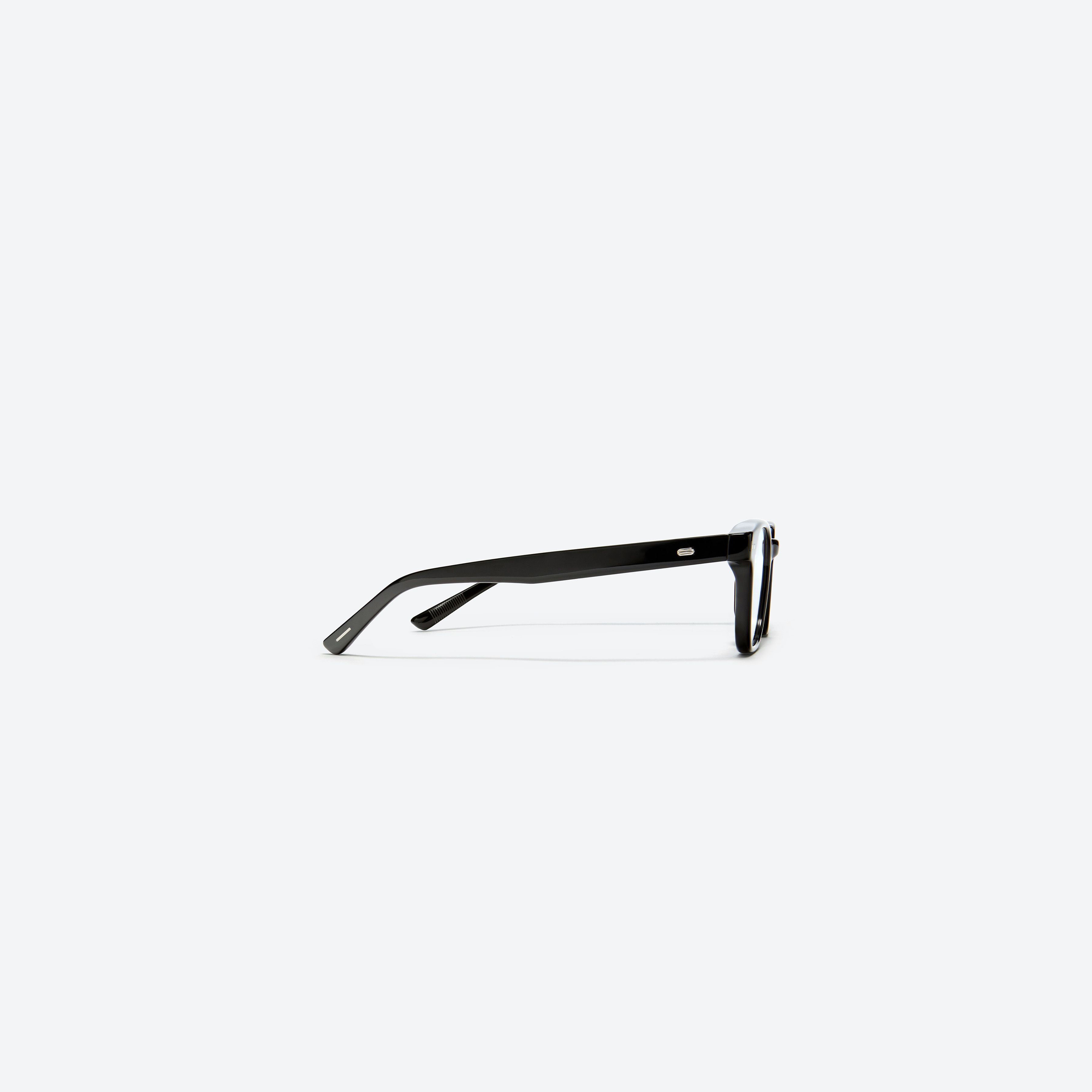 A detailed right view of Gentle Monster Cato 01 Black Acetate framed Square glasses.