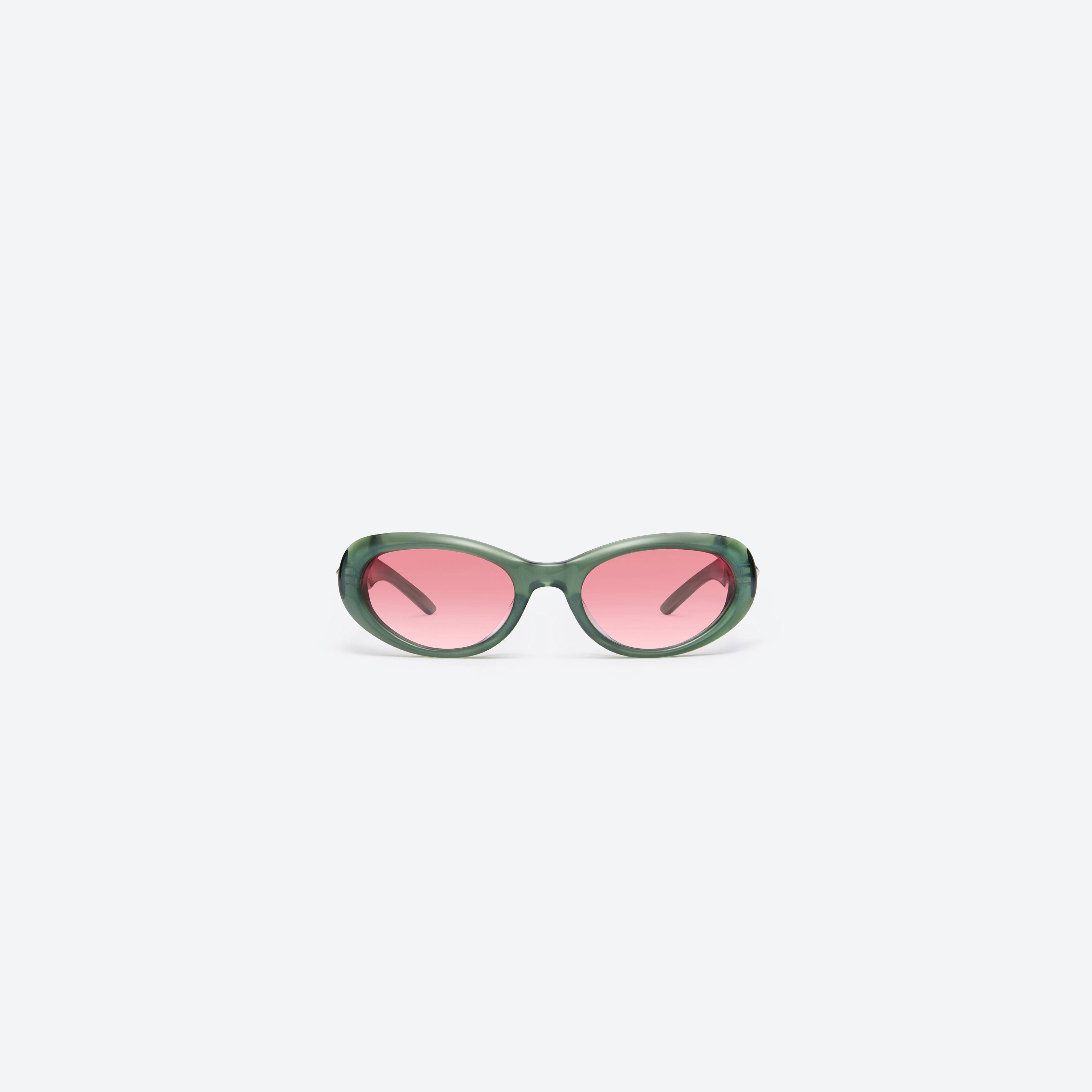 A front view of Gentle Monster Fear X GR9 Green Acetate framed Oval sunglasses.