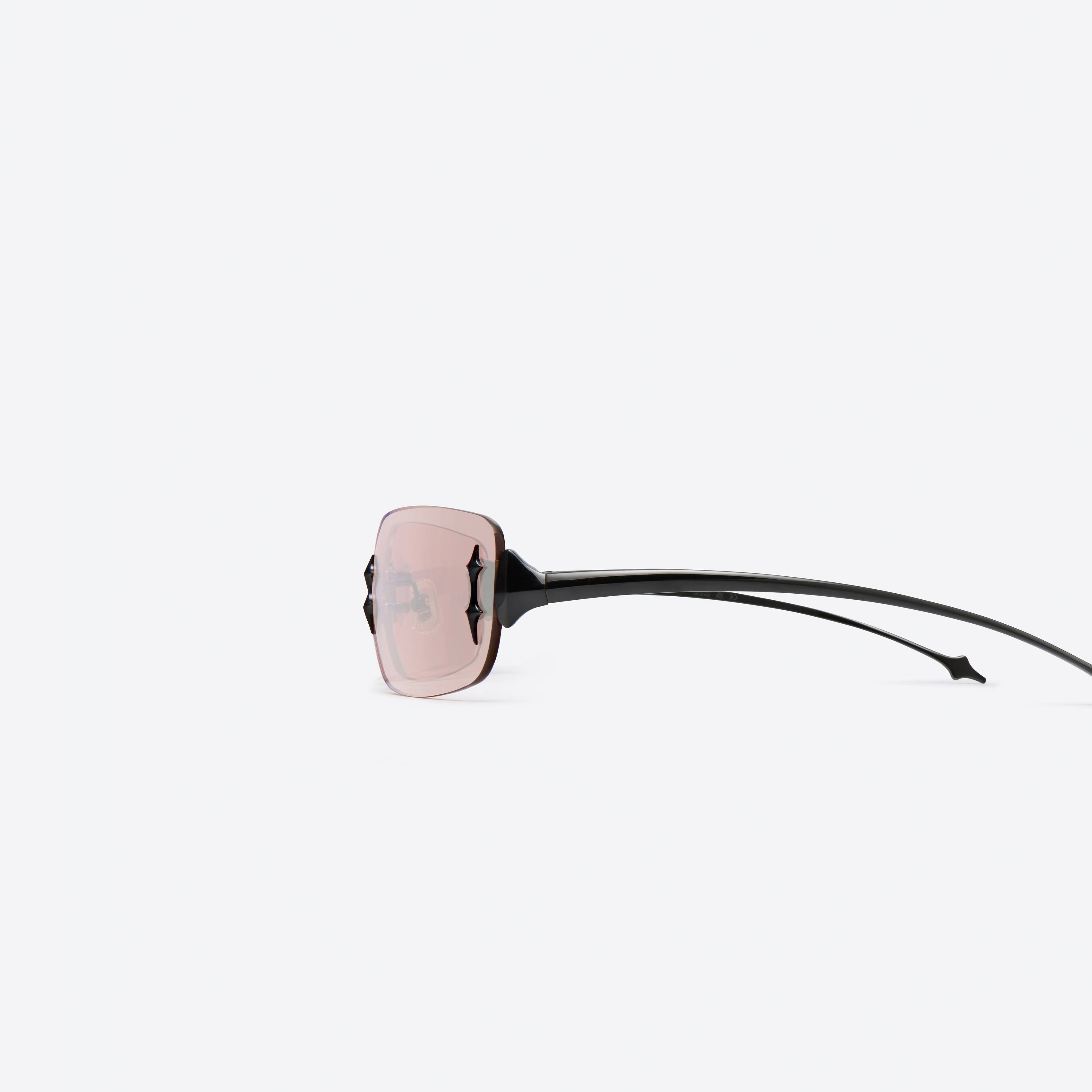 A detailed left view of Gentle Monster Ttl 01 Black Metal framed Square sunglasses.