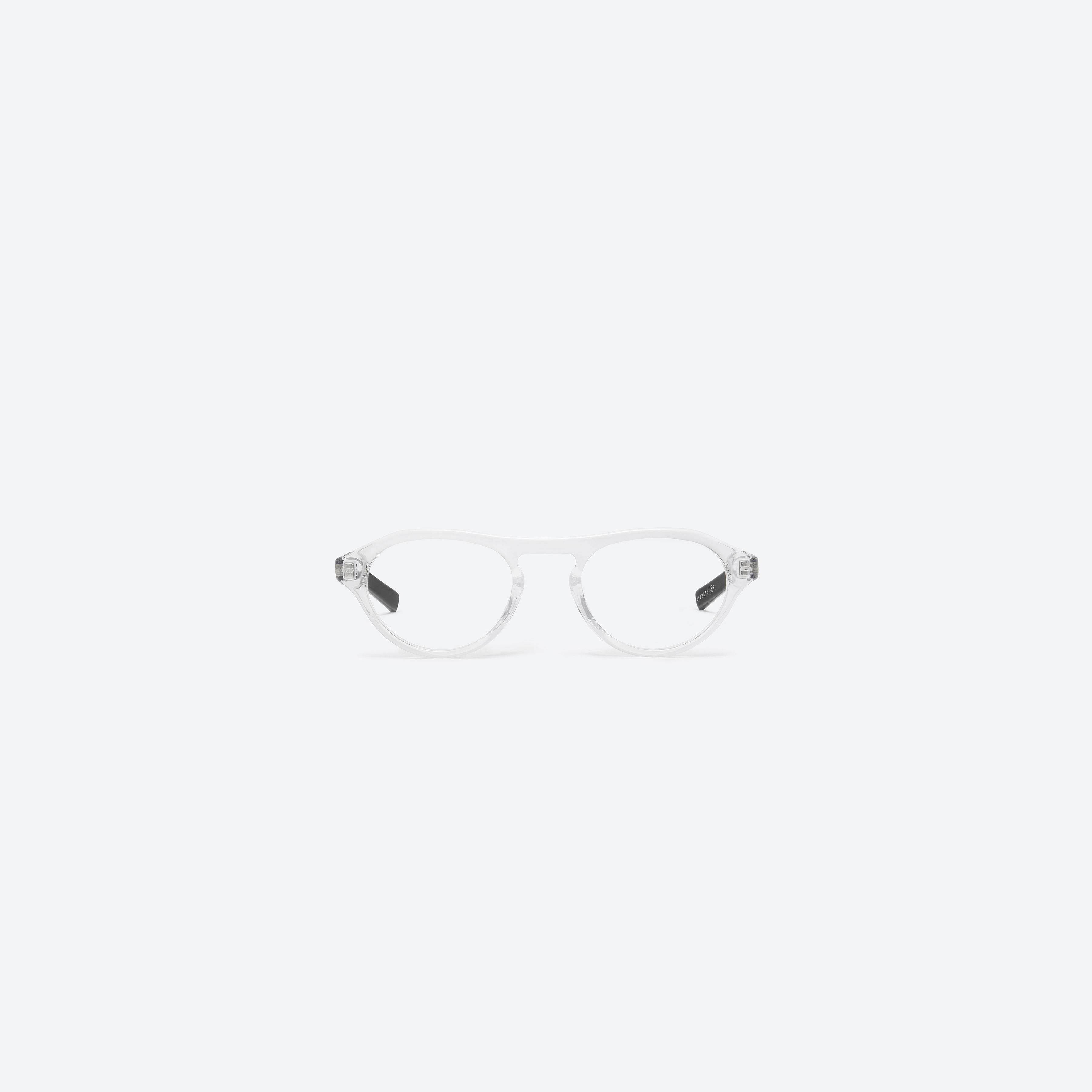 A front view of Gentle Monster Maison Margiela - MM112 C1 Clear Acetate framed Aviator glasses.
