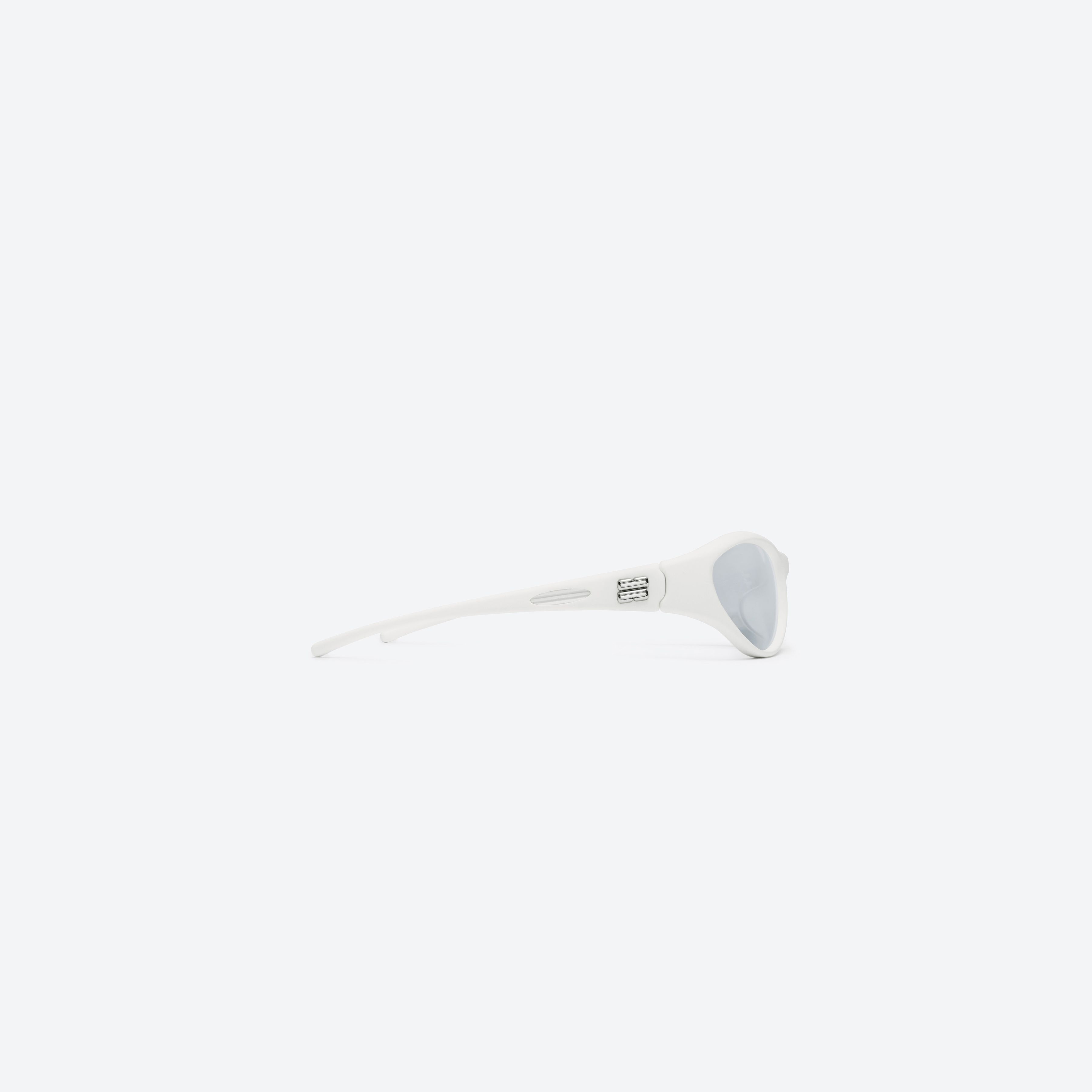 A detailed right view of Gentle Monster SUGAR BUFF W3 White Nylon framed Wraparound sunglasses.
