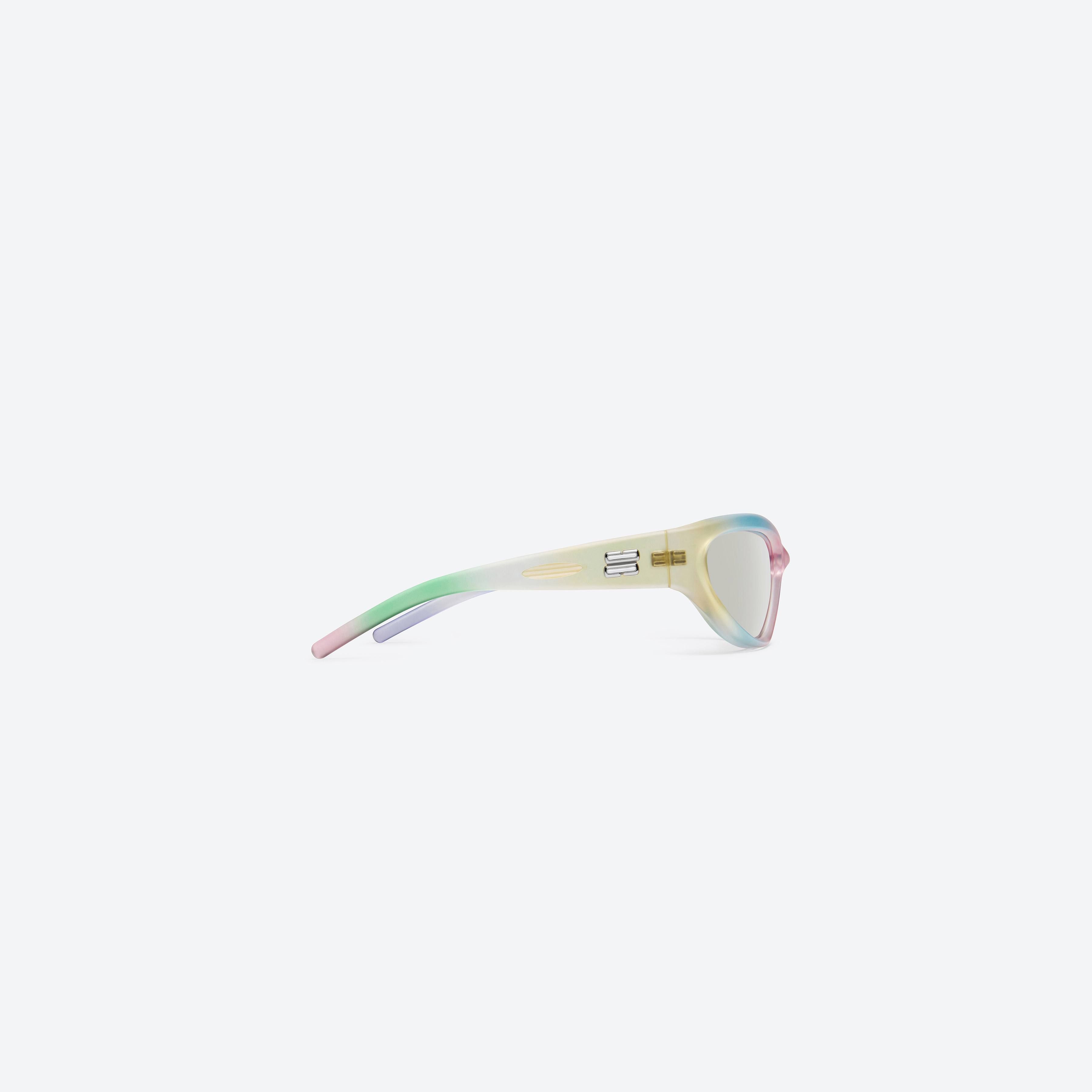 A detailed right view of Gentle Monster Panna Cotta MG1 Multicolored Nylon framed Wraparound sunglasses.