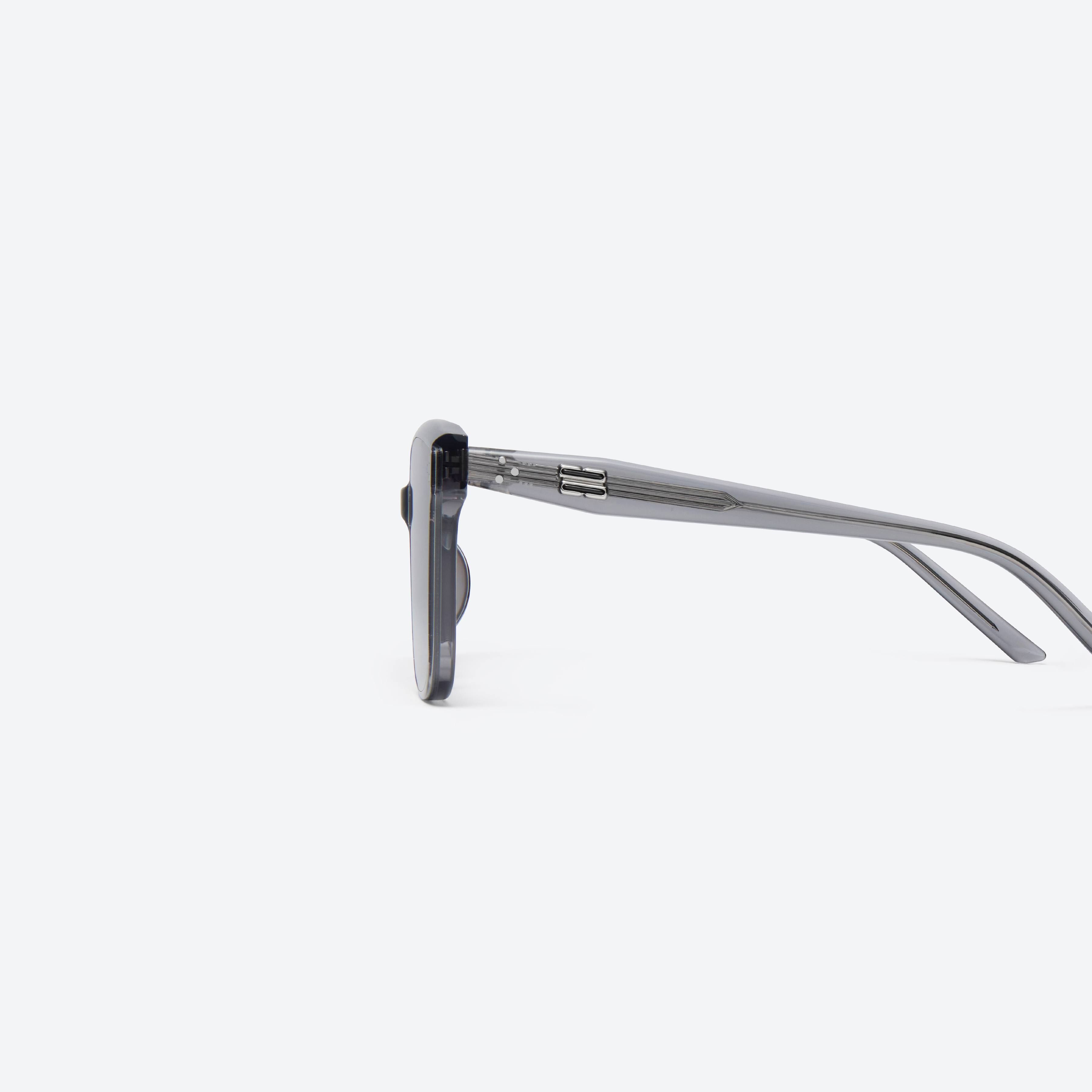 A detailed left view of Gentle Monster Dear G1 Gray Acetate framed Square sunglasses.