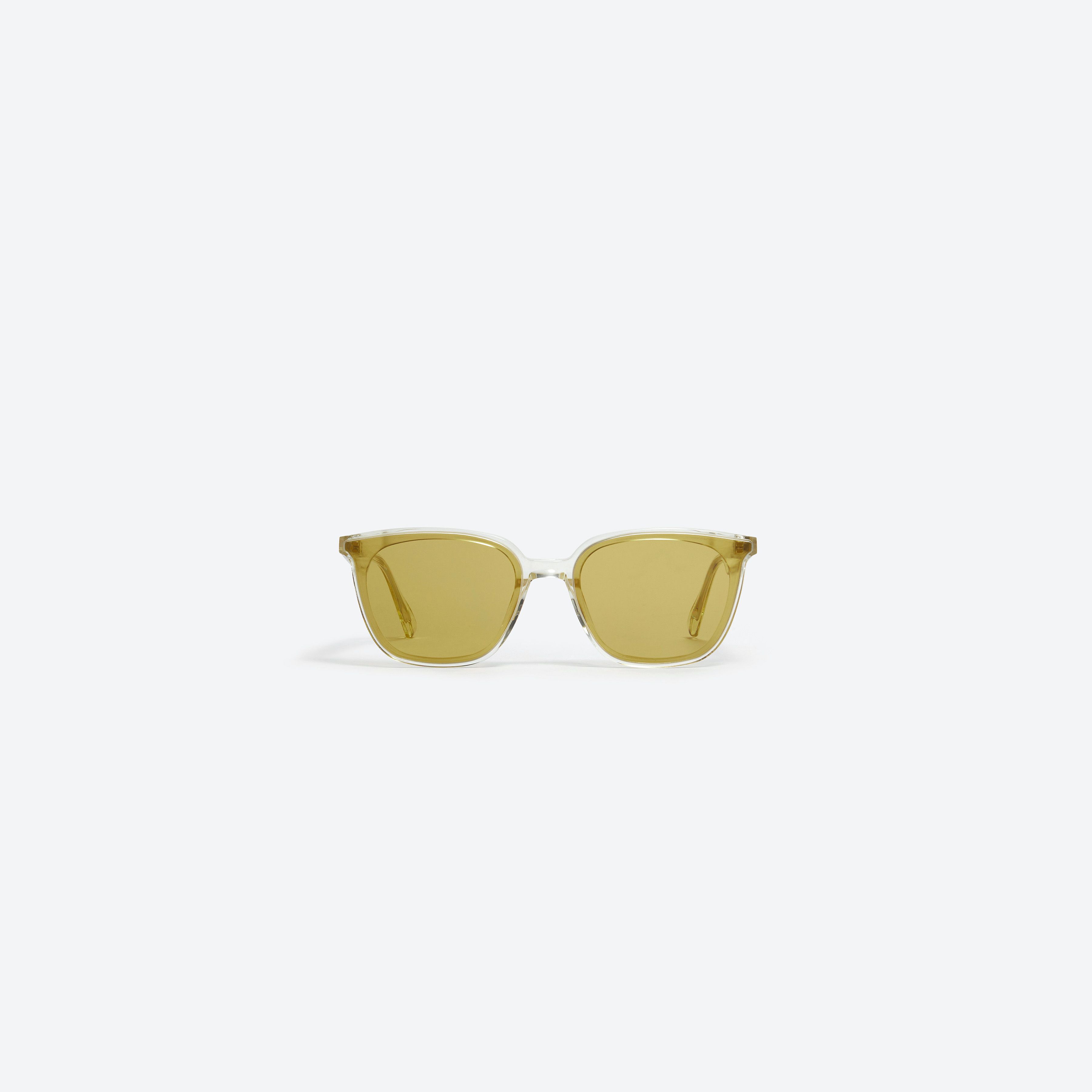 A front view of Gentle Monster Lilit C3 Yellow Acetate framed Square sunglasses.