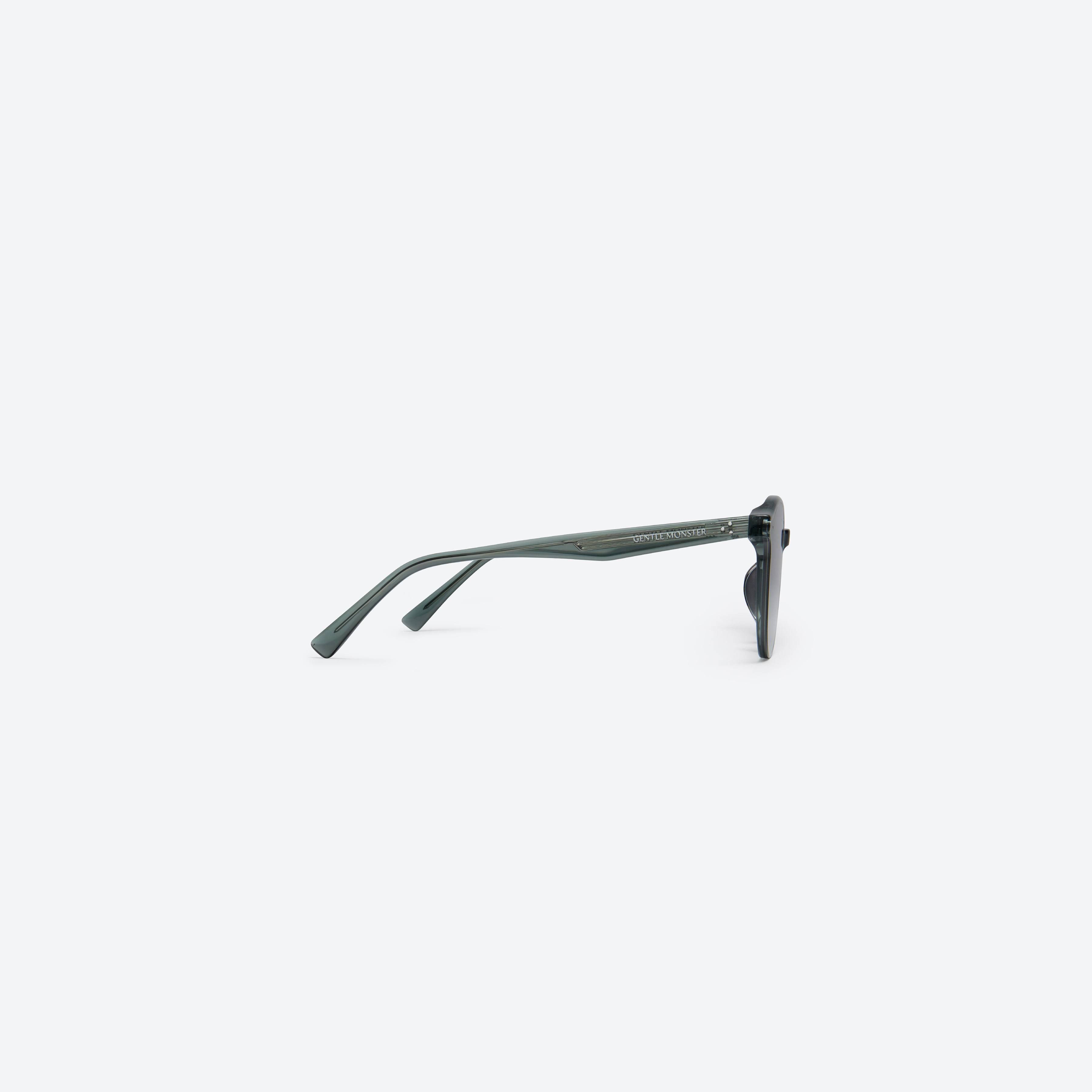 A detailed right view of Gentle Monster New Born G3 Gray Acetate framed Round sunglasses.