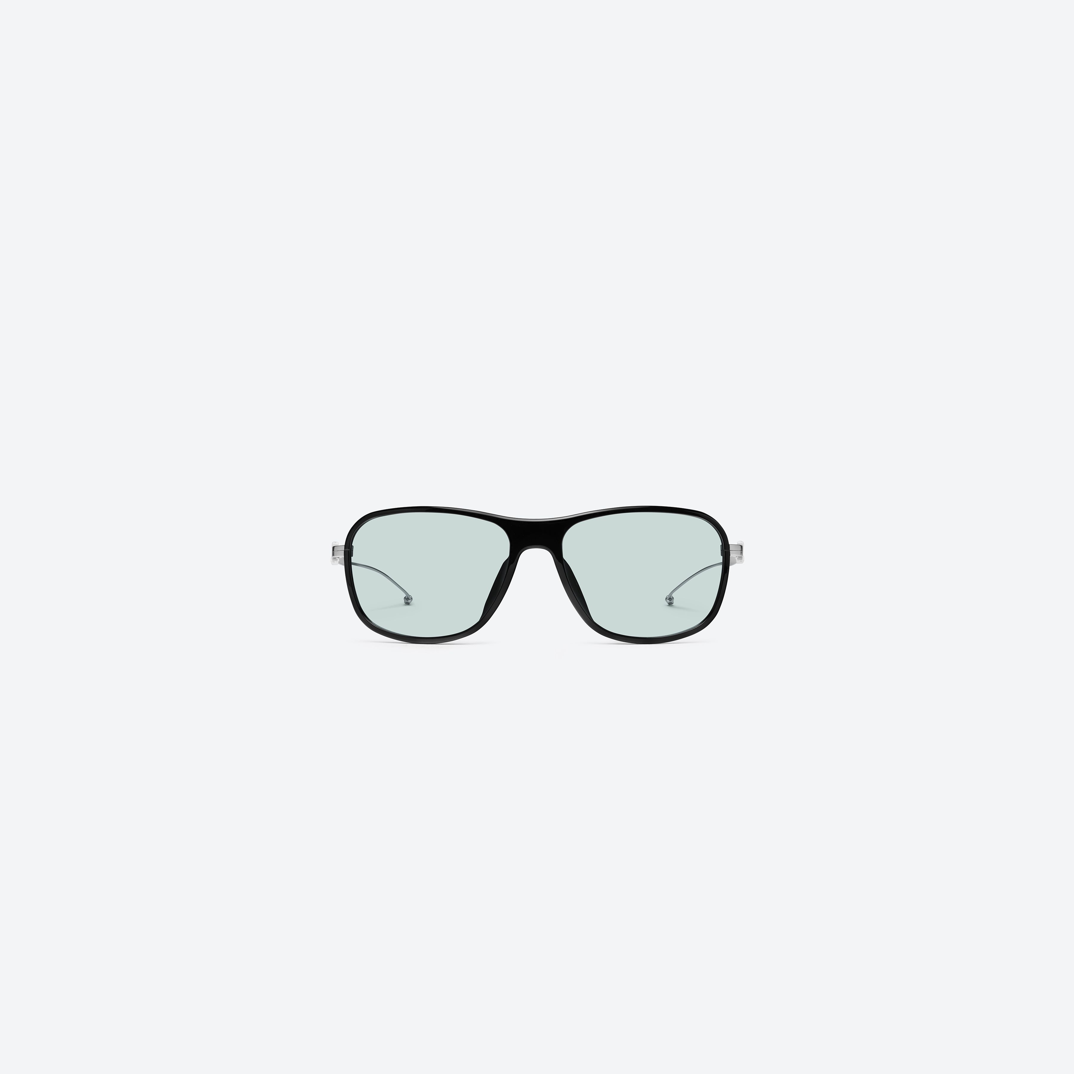 A front view of Gentle Monster Maison Margiela - MM319 01 Black Metal framed Aviator sunglasses.