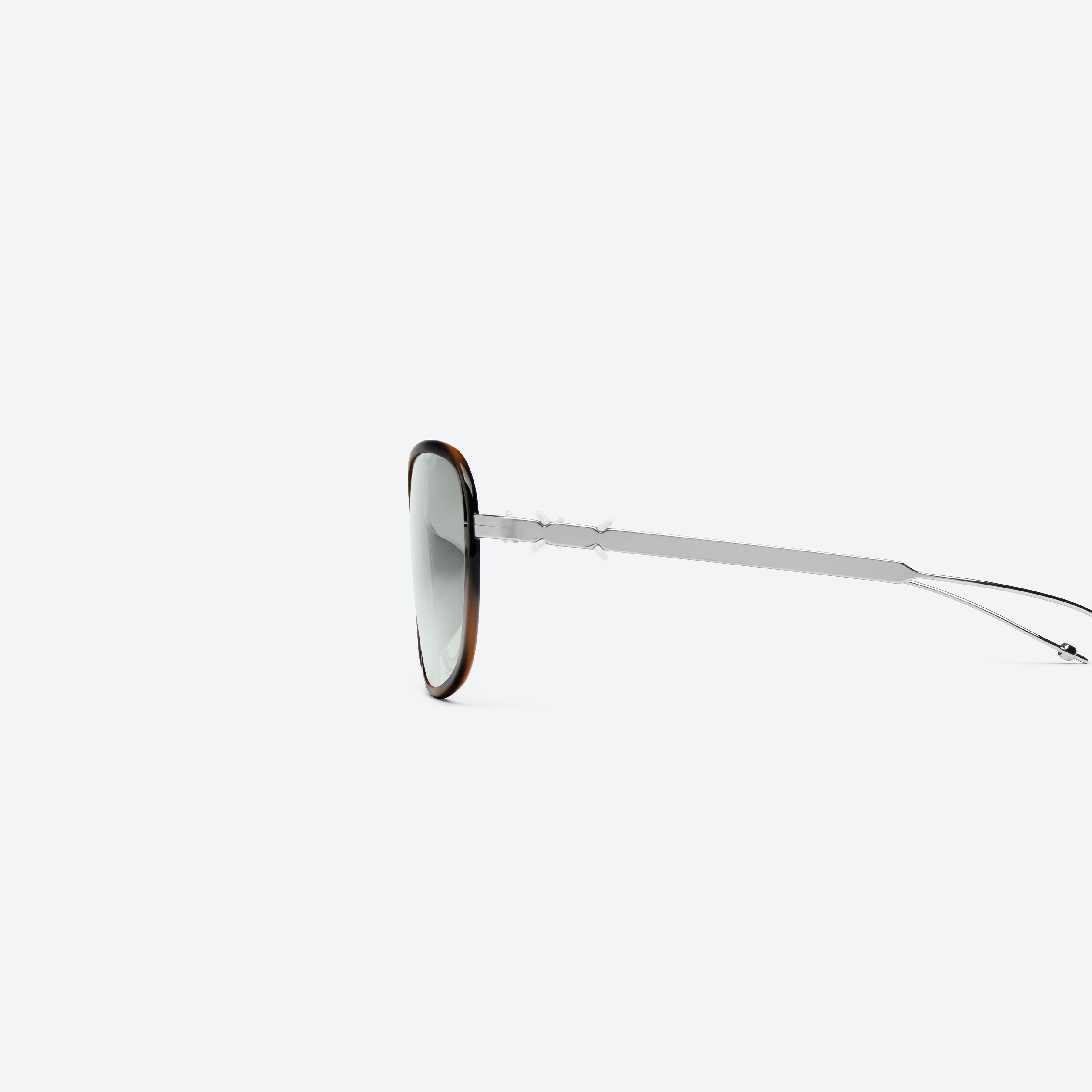 A detailed left view of Gentle Monster Maison Margiela - MM319 L2 Brown Metal framed Aviator sunglasses.