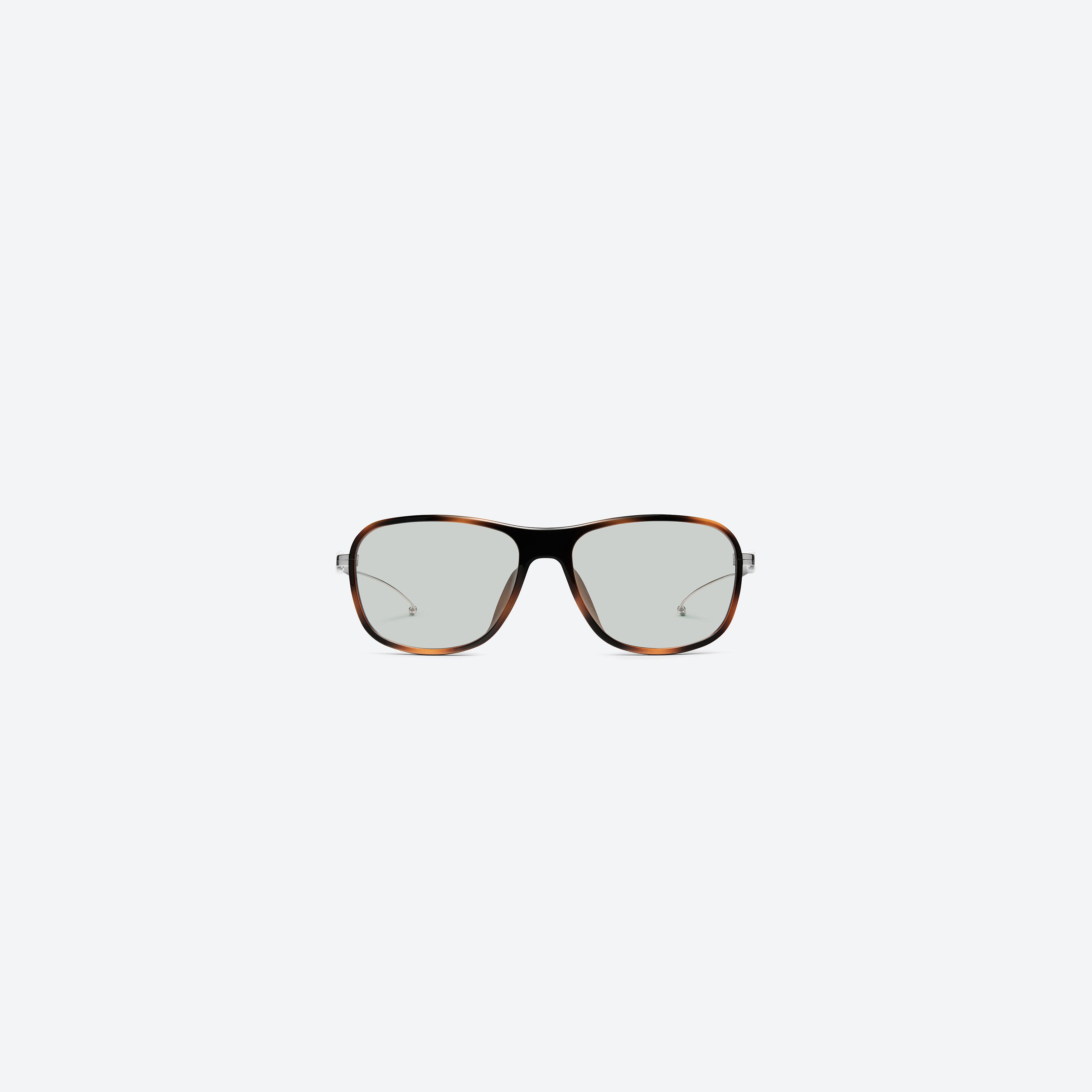 A front view of Gentle Monster Maison Margiela - MM319 L2 Brown Metal framed Aviator sunglasses.