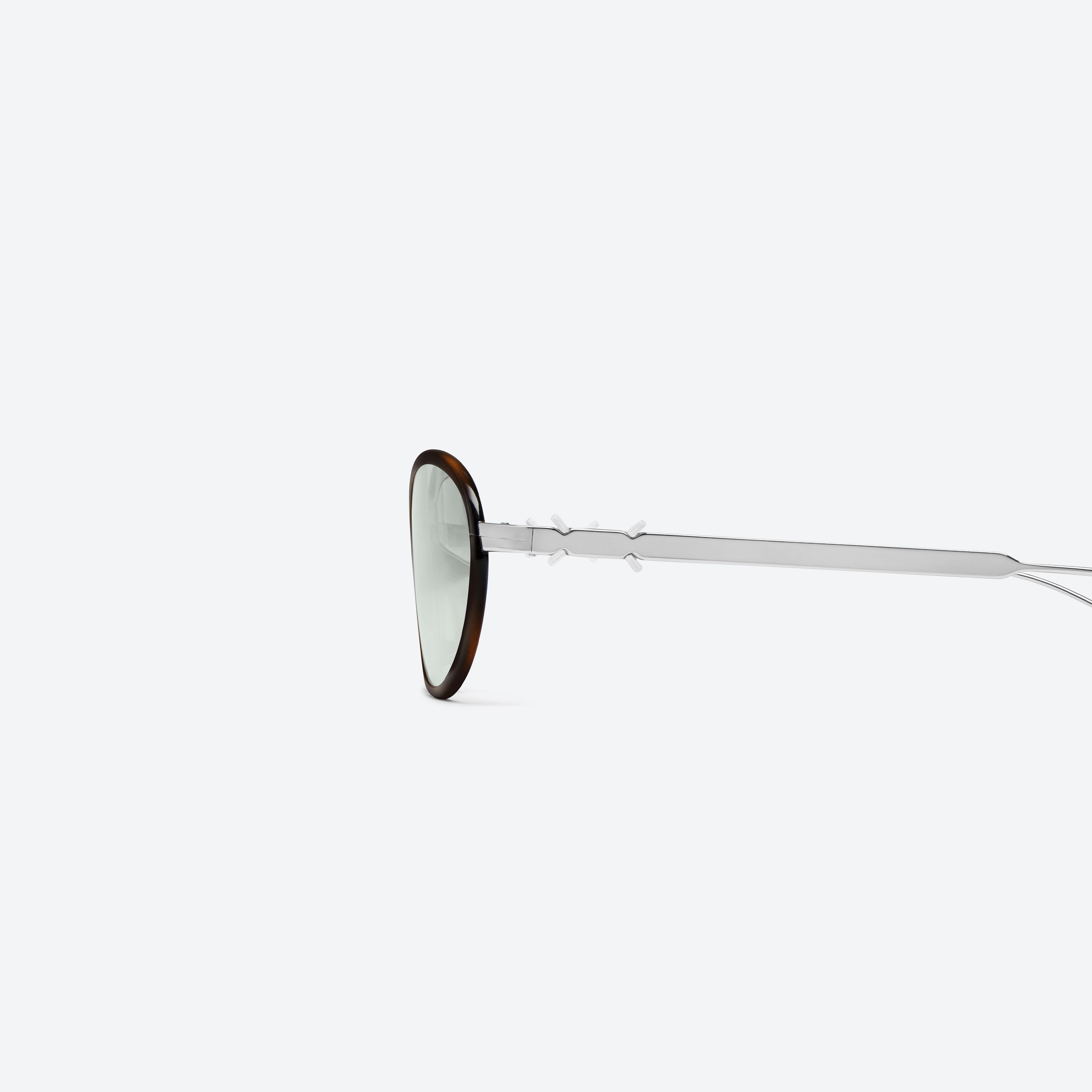 A detailed left view of Gentle Monster Maison Margiela - MM320 L2 Brown Metal framed Aviator sunglasses.