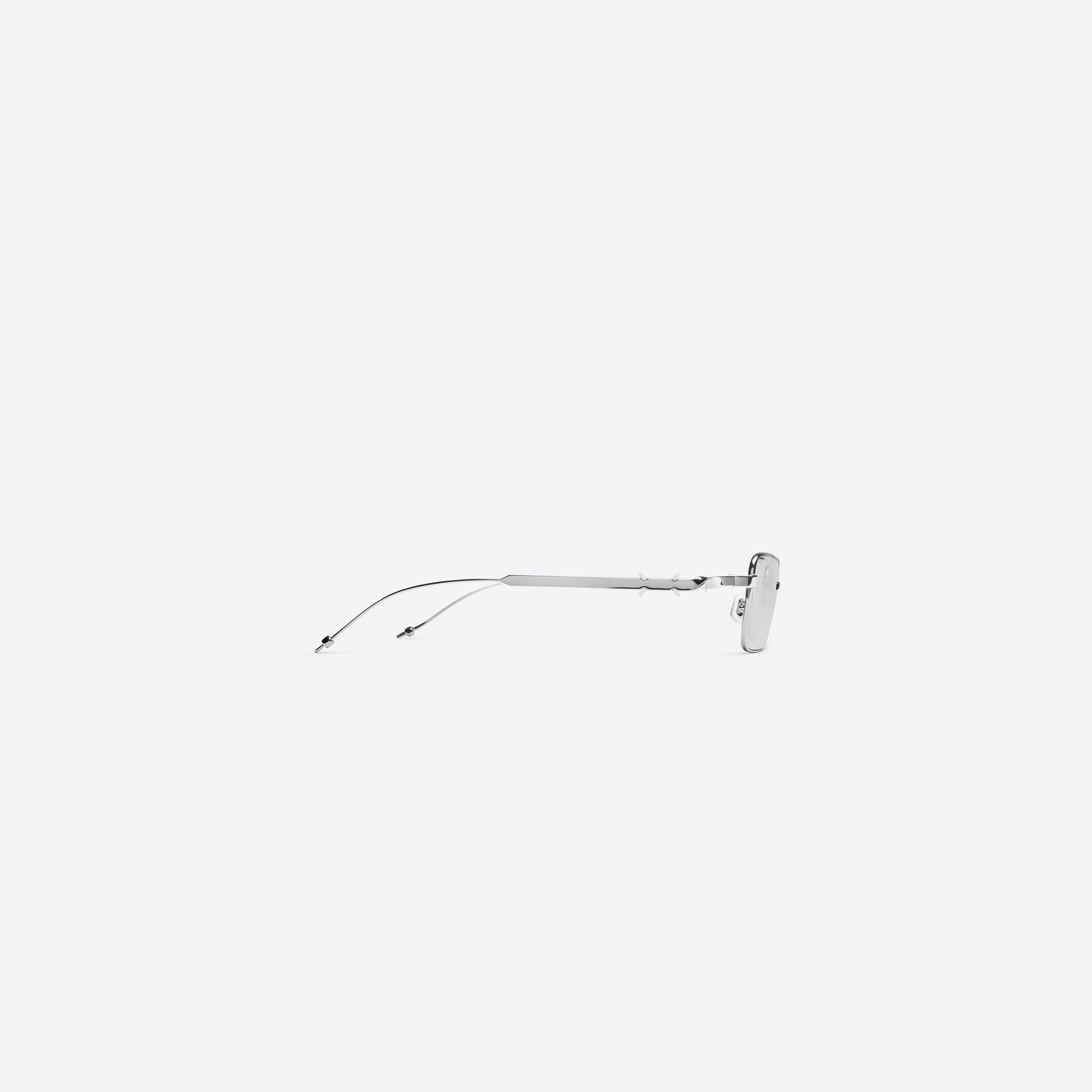 A detailed right view of Gentle Monster Maison Margiela - MM302 02 Silver Metal framed Square sunglasses.