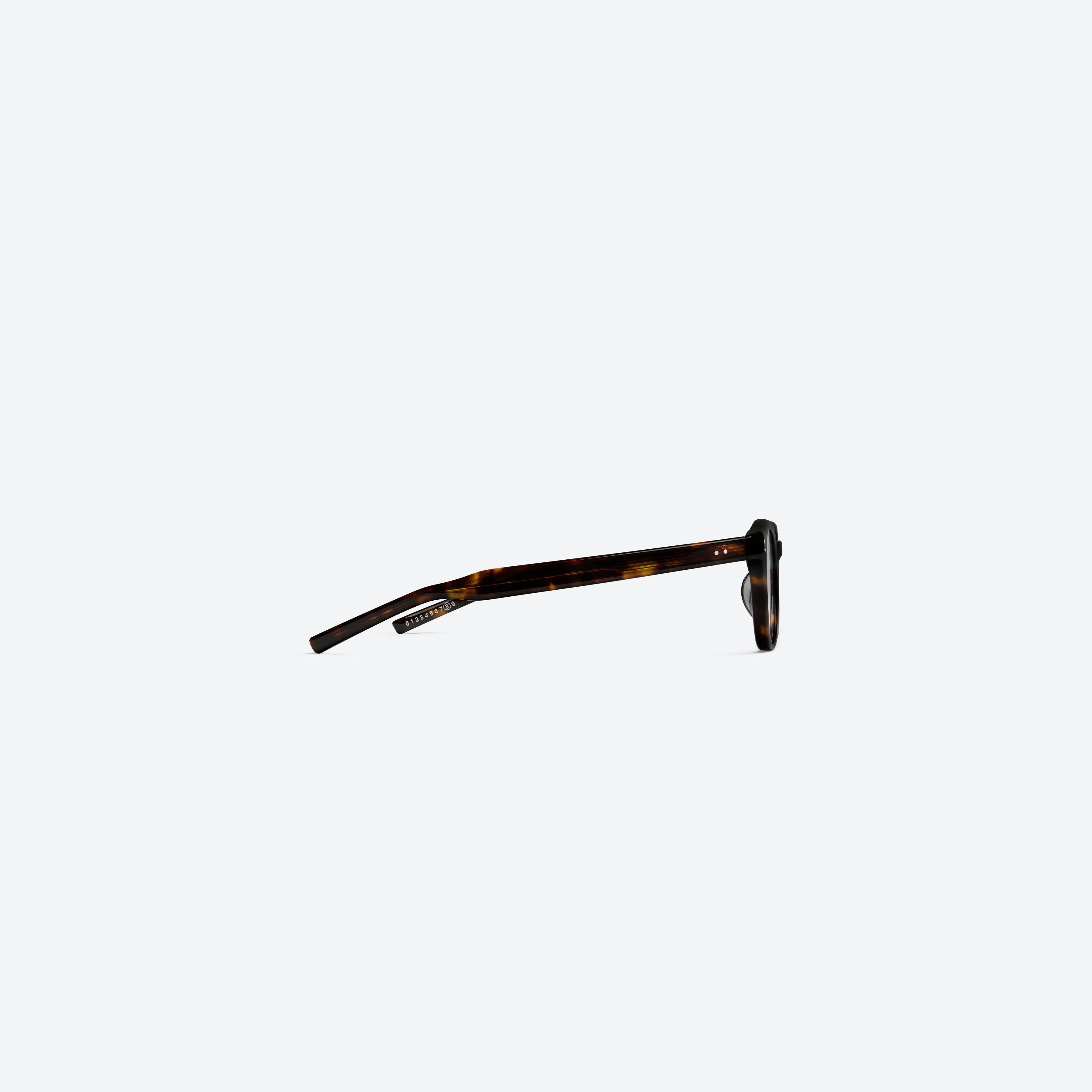 A detailed right view of Gentle Monster Maison Margiela - MM307 T1 Tortoise Acetate framed Square glasses.