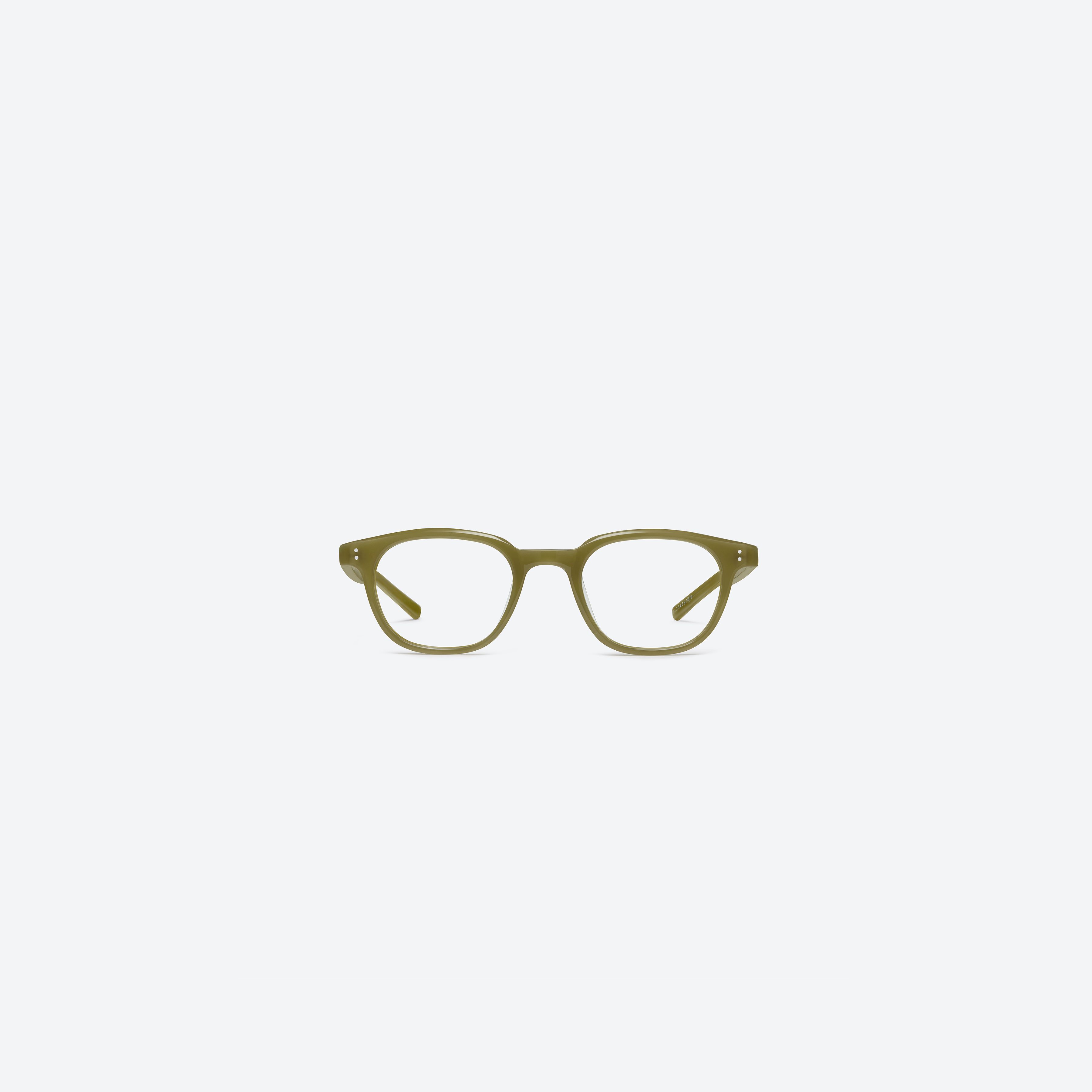 A front view of Gentle Monster Maison Margiela - MM307 GRC7 Green Acetate framed Square glasses.