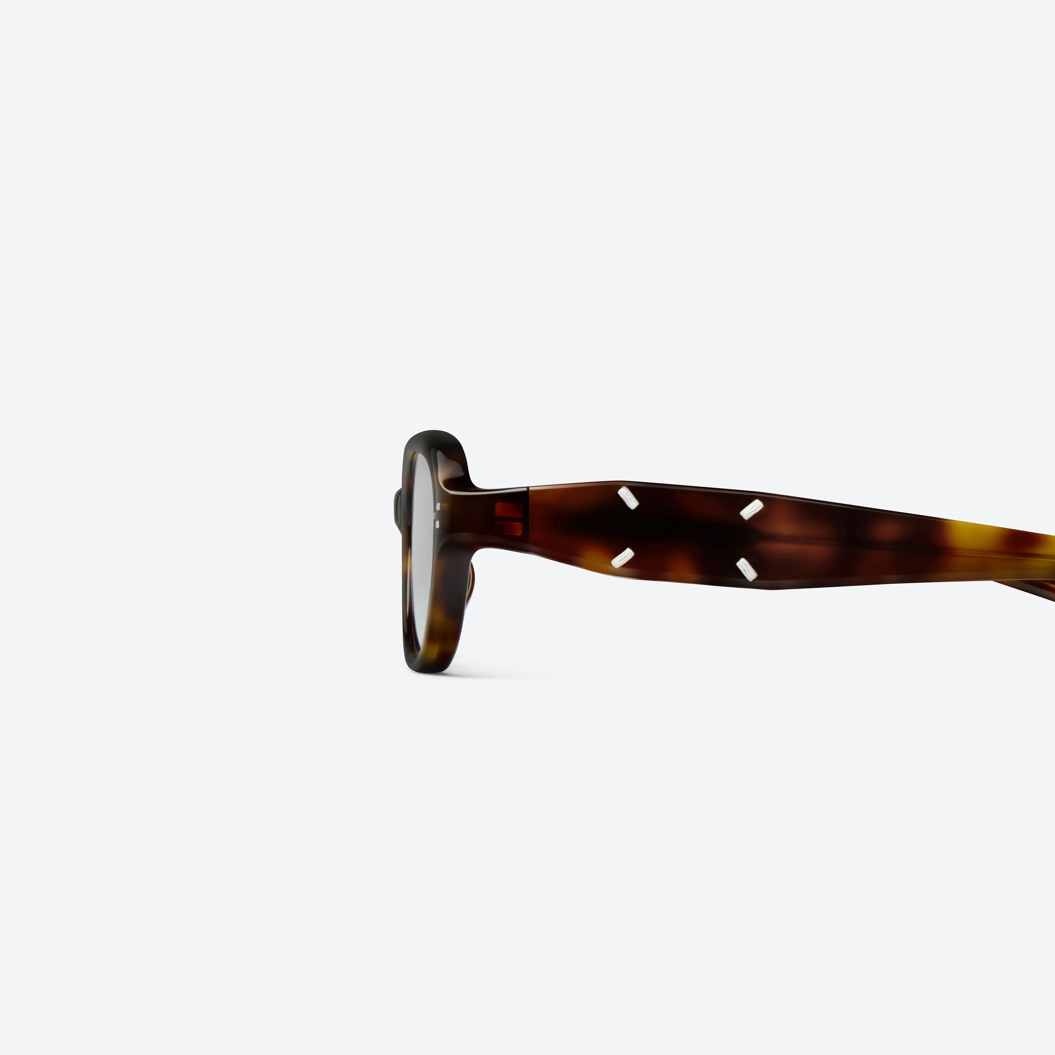 A detailed left view of Gentle Monster Maison Margiela - MM304 L2 Tortoise Acetate framed Aviator sunglasses.