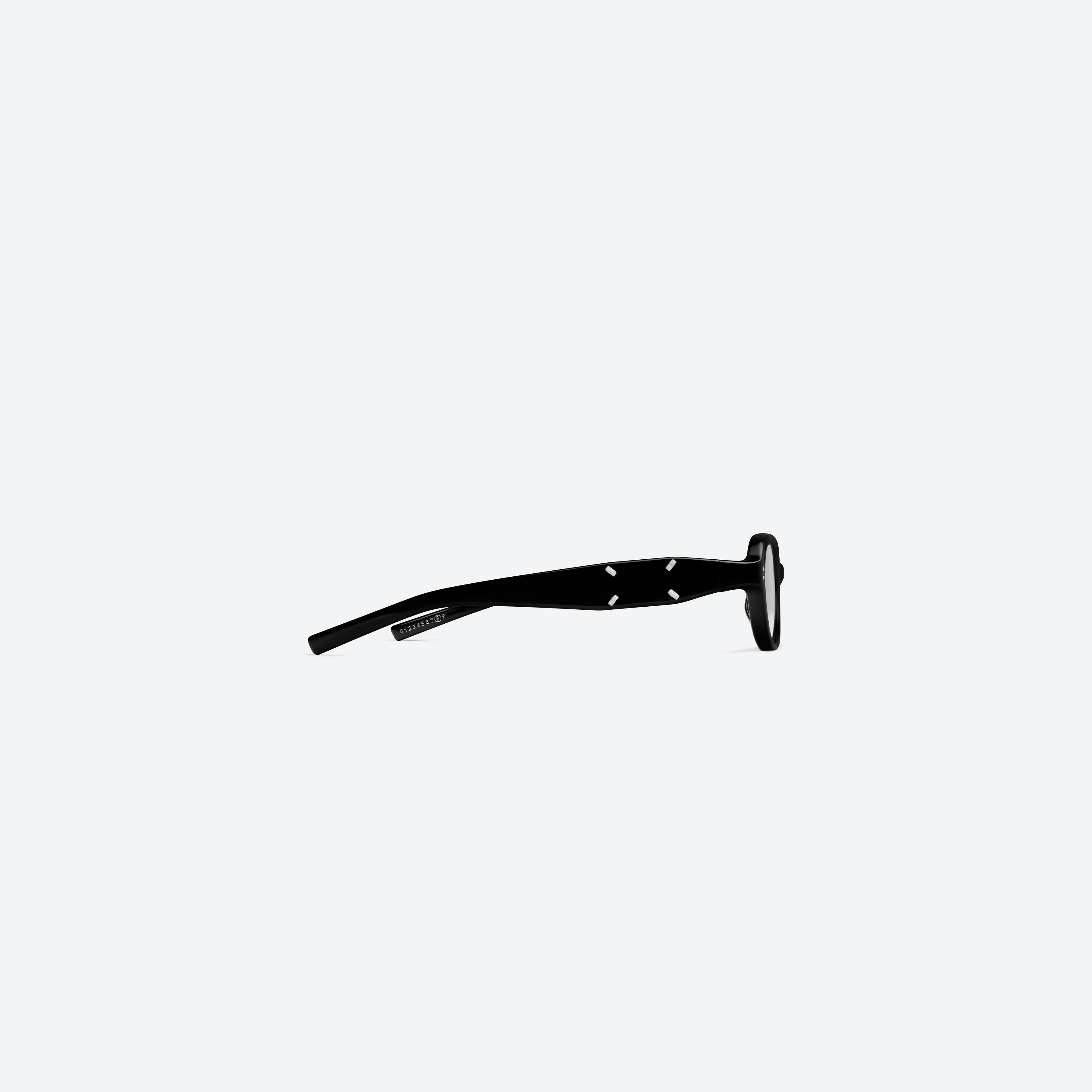 A detailed right view of Gentle Monster Maison Margiela - MM304 01 Black Acetate framed Aviator glasses.