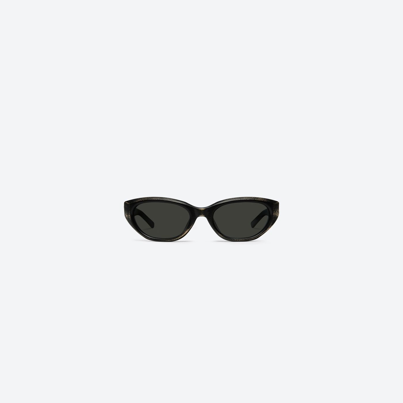 A front view of Gentle Monster Maison Margiela - MM305 Leather LBK2 Similar Black Acetate framed Cat-eye sunglasses.