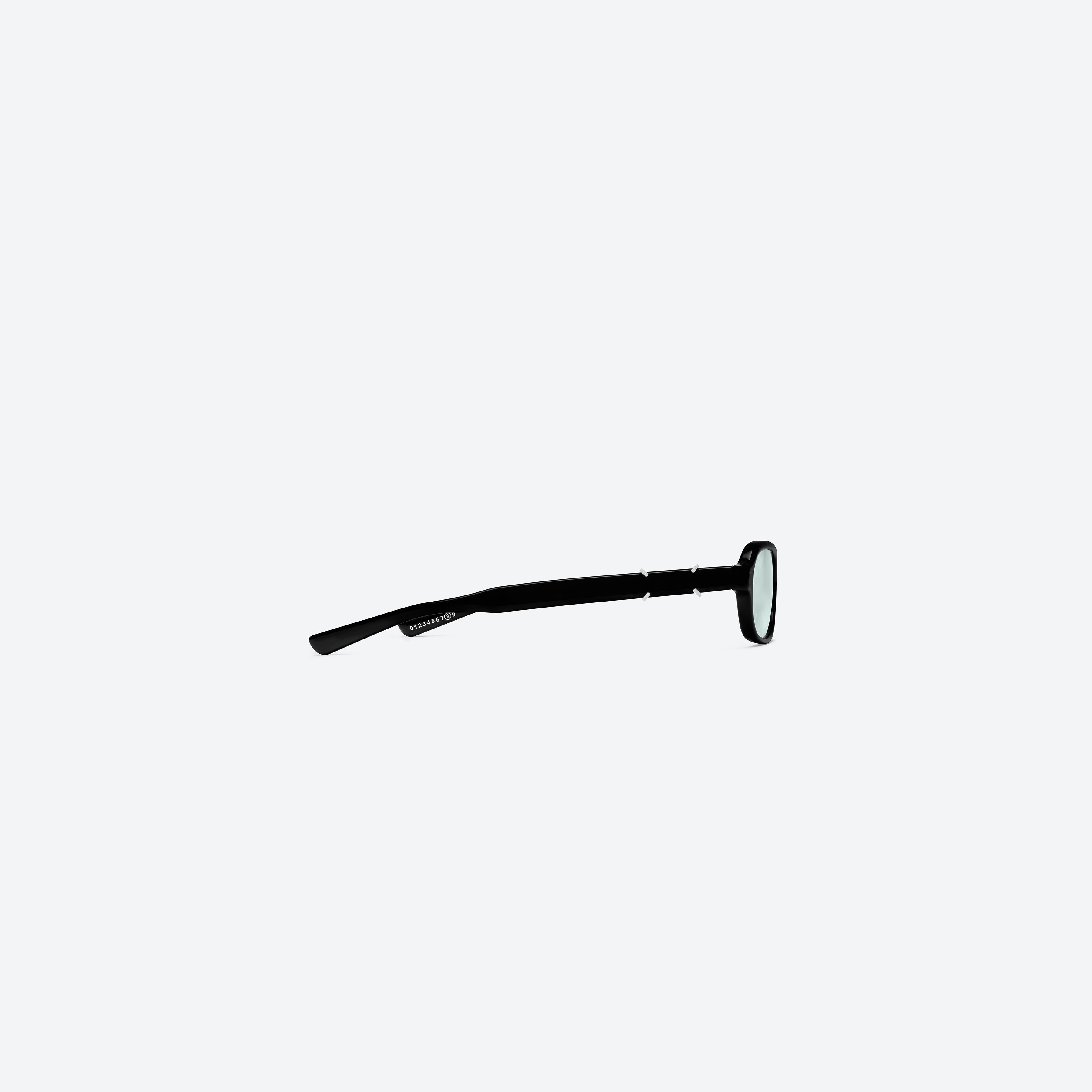 A detailed right view of Gentle Monster Maison Margiela - MM314 01 Black Acetate framed Aviator sunglasses.