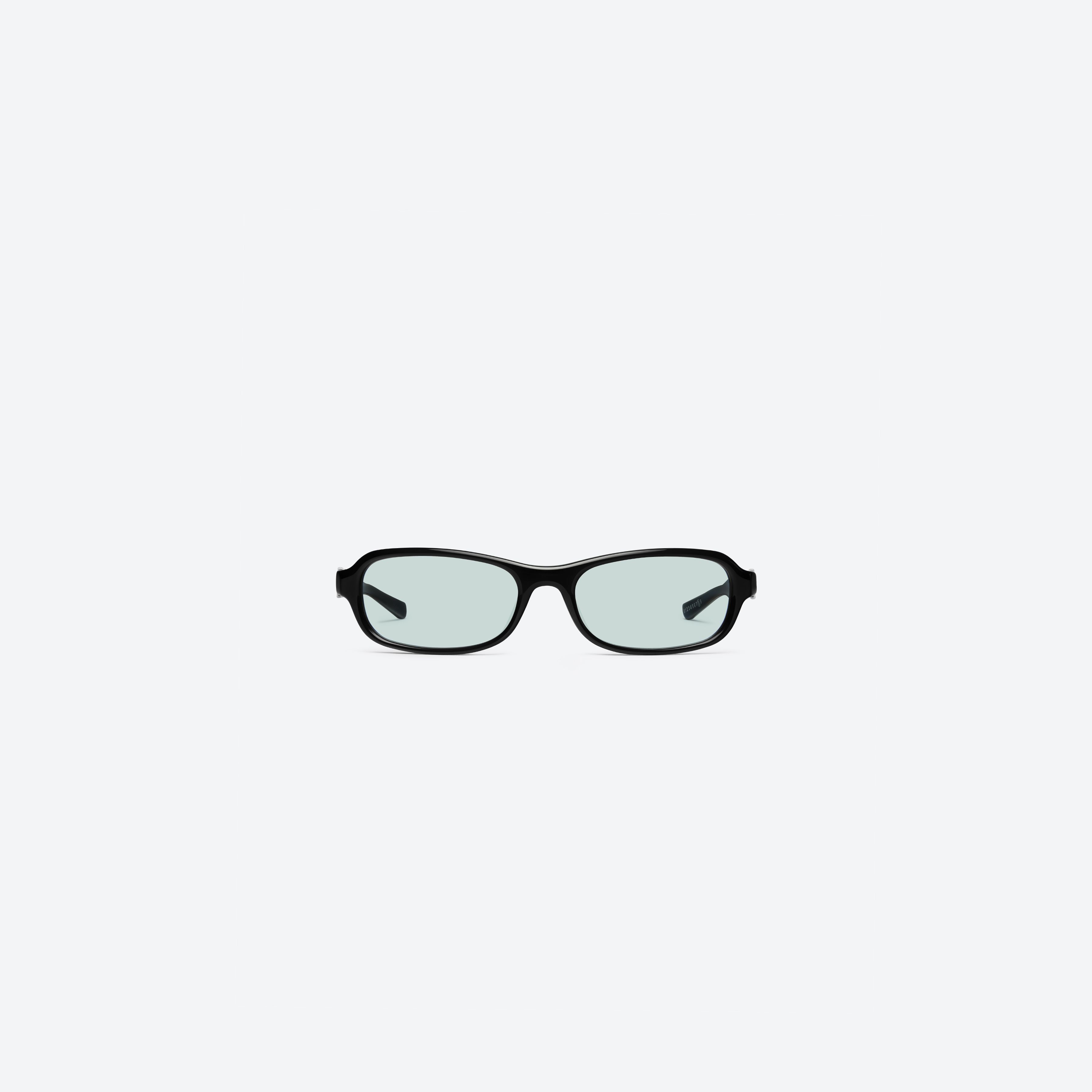 A front view of Gentle Monster Maison Margiela - MM314 01 Black Acetate framed Aviator sunglasses.