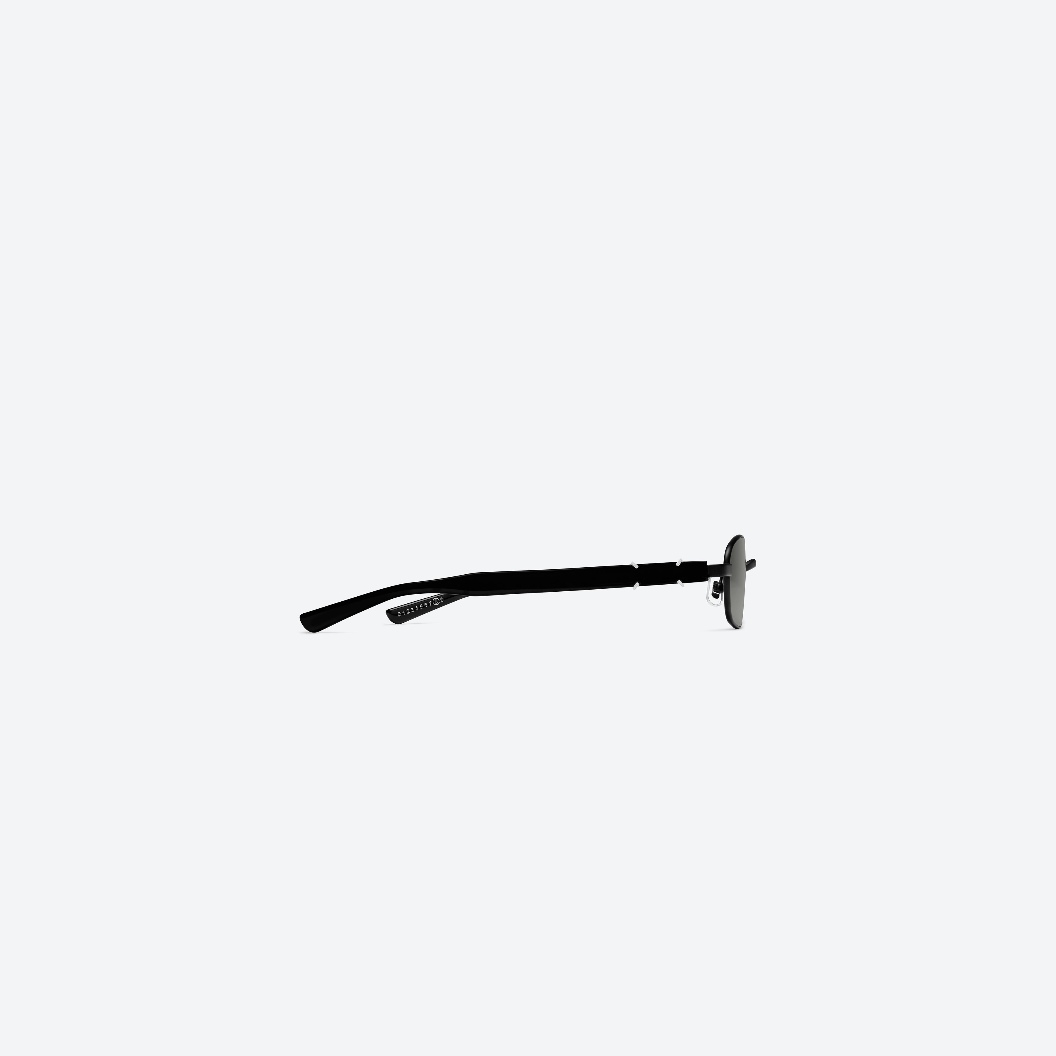 A detailed right view of Gentle Monster Maison Margiela - MM311 M01 Black Mixed framed Square sunglasses.