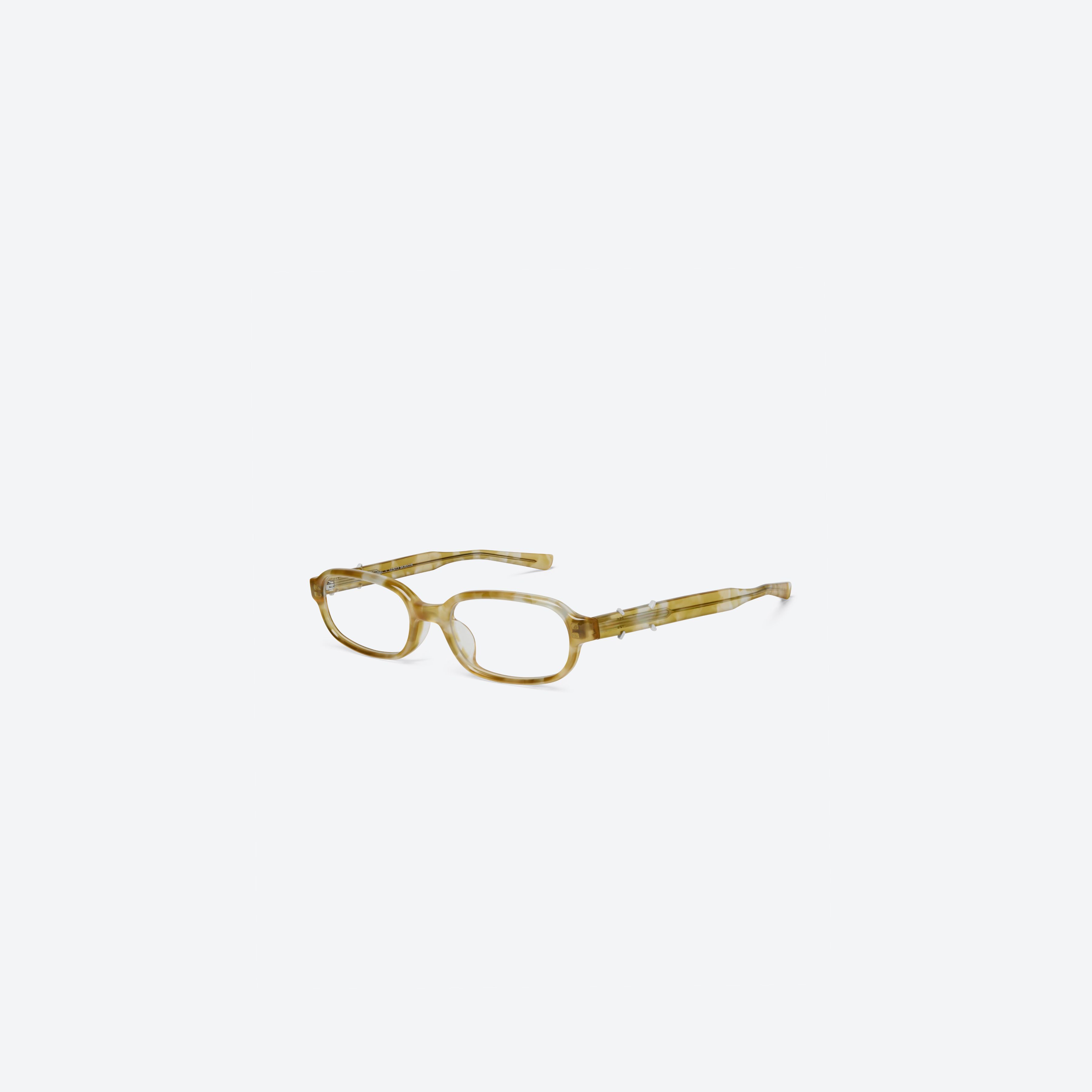 45-degree view of Gentle Monster Maison Margiela - MM313 T13 Tortoise Acetate framed Square glasses.