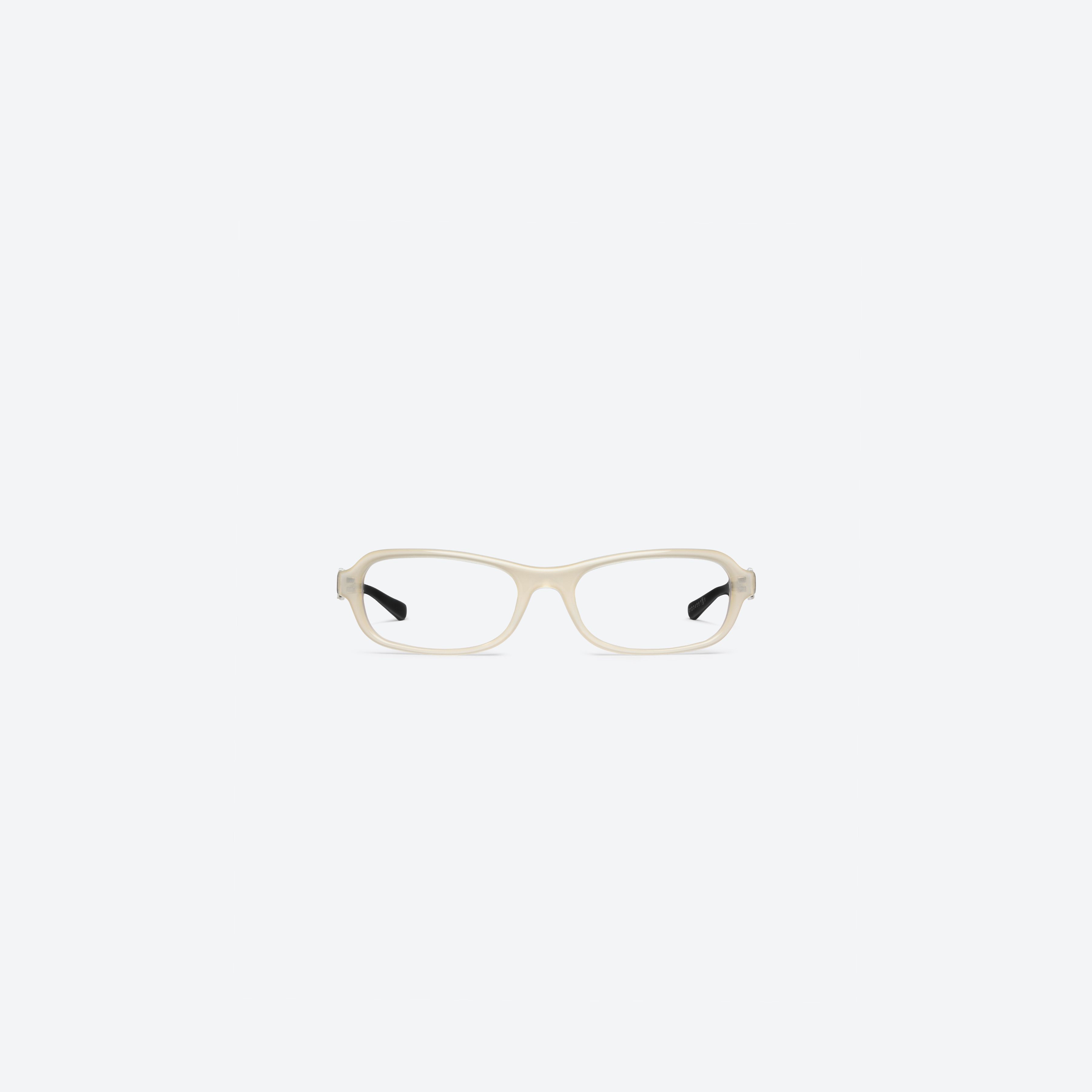 A front view of Gentle Monster Maison Margiela - MM314 IC4 Ivory Acetate framed Aviator glasses.