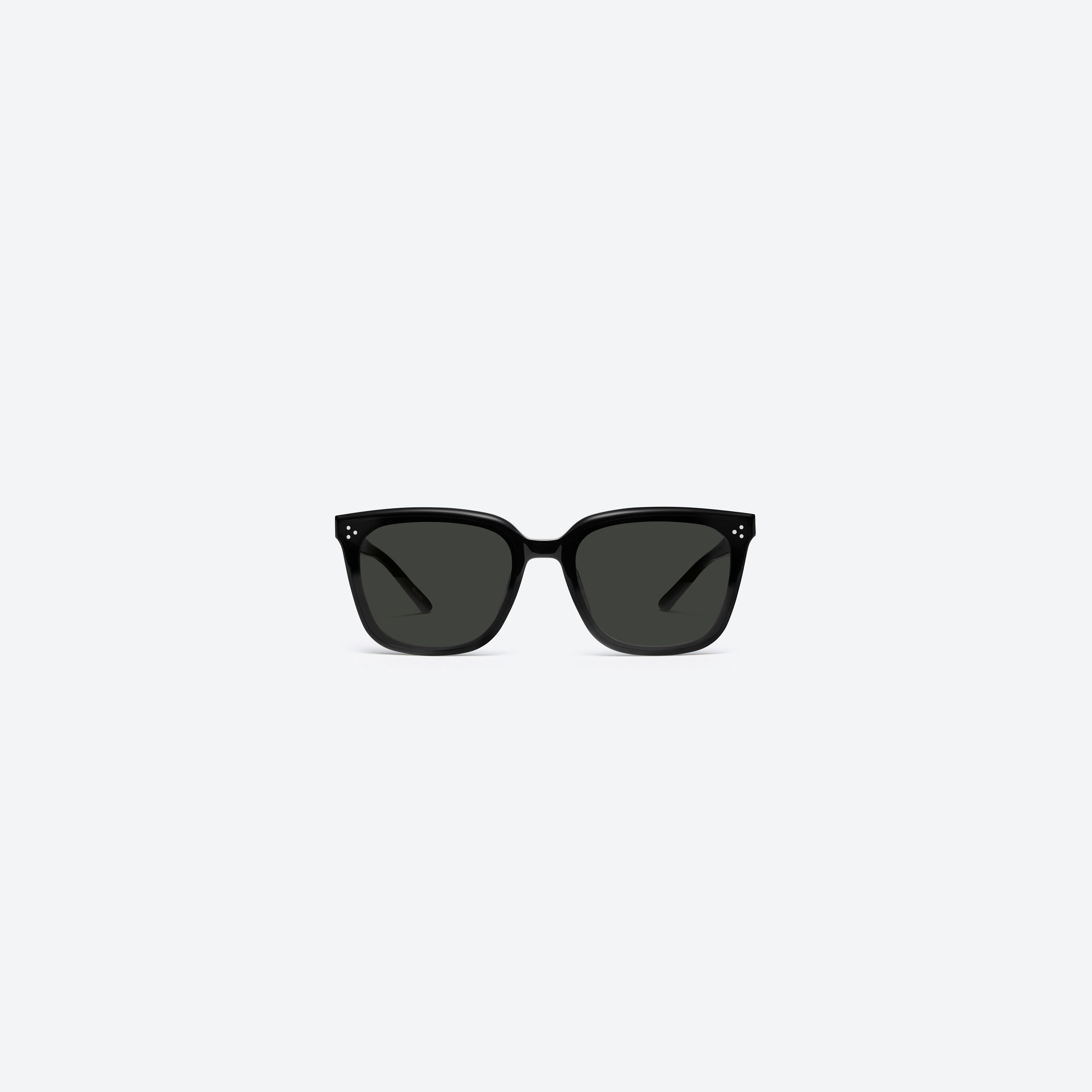 A front view of Gentle Monster Gent 01 Recycled Similar Black Acetate Renew framed Square sunglasses.