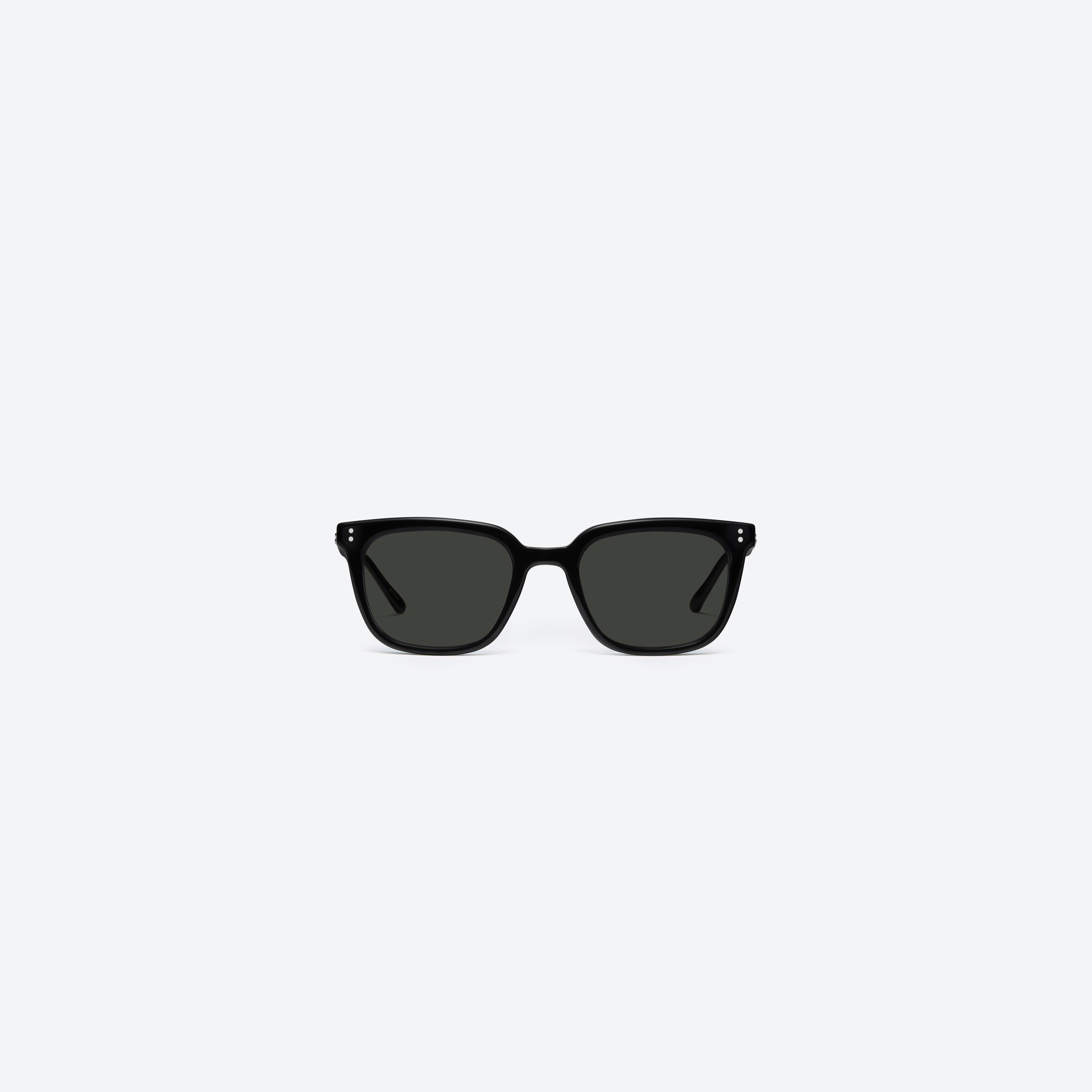 A front view of Gentle Monster Daze 01 Recycled Similar Black Acetate Renew framed Square sunglasses.