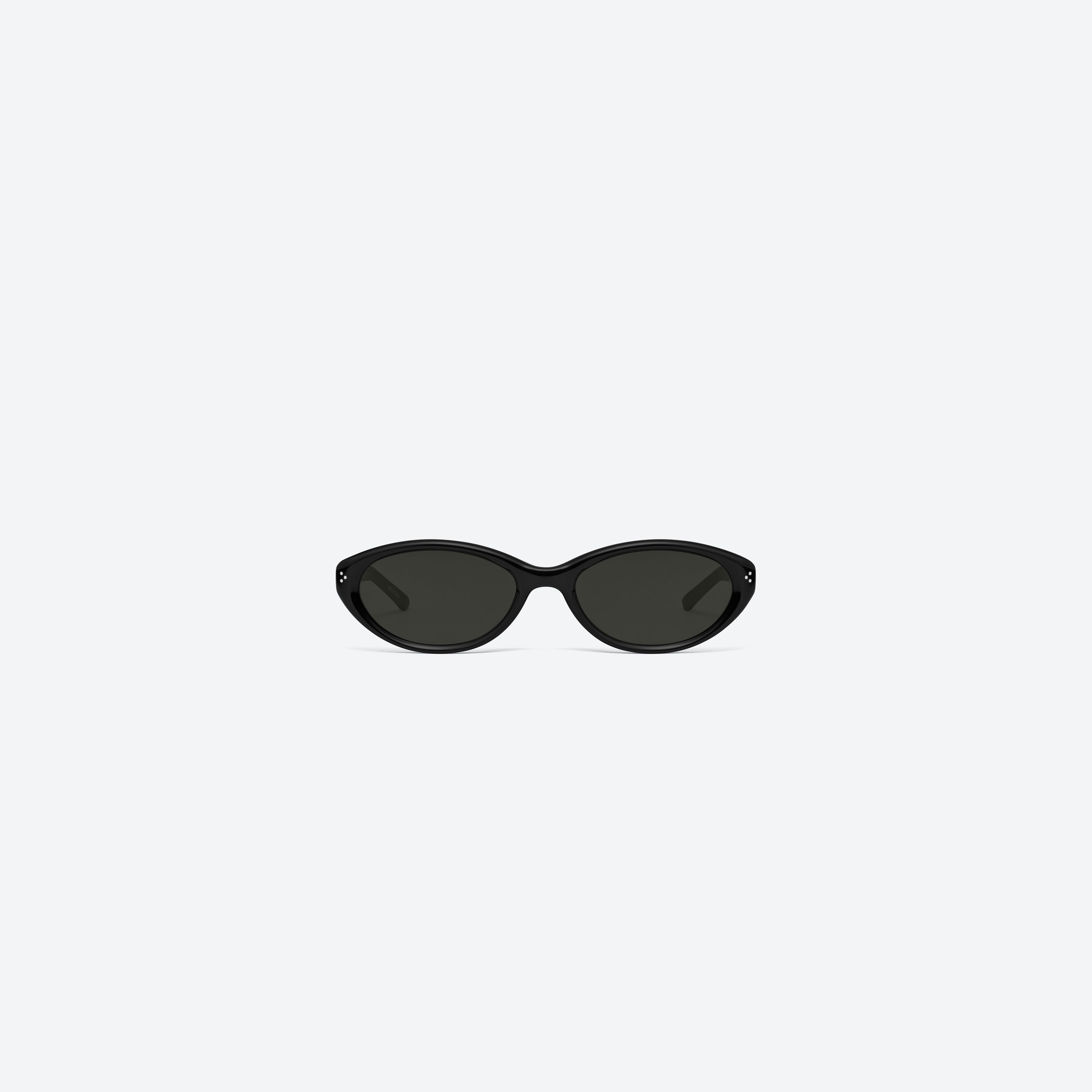 A front view of Gentle Monster Cuscus 01 Recycled Similar Black Acetate Renew framed Oval sunglasses.