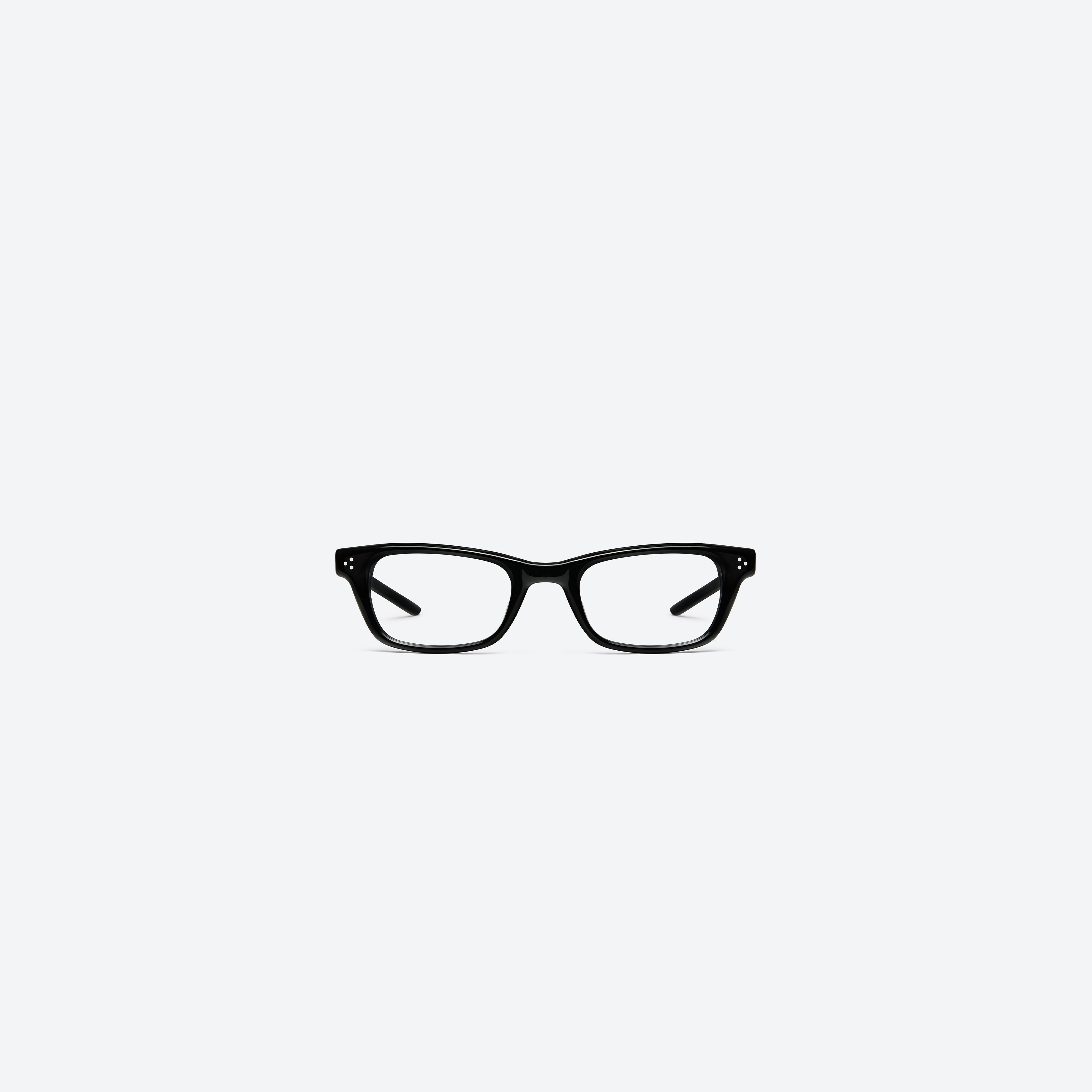 A front view of Gentle Monster Jane 01 Black Acetate framed Cat-eye glasses.