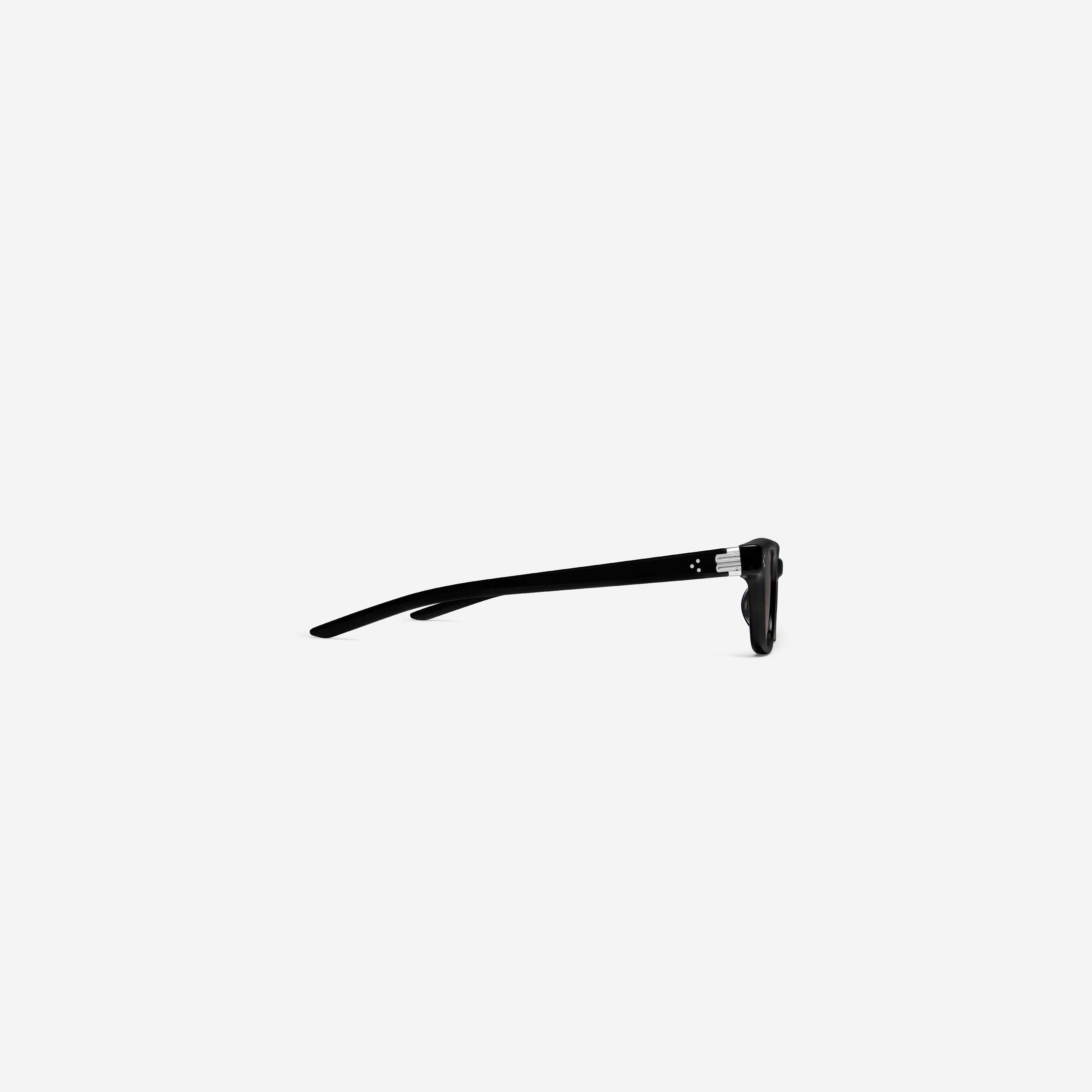 A detailed right view of Gentle Monster Jane 01(g) Black Acetate framed Cat-eye sunglasses.