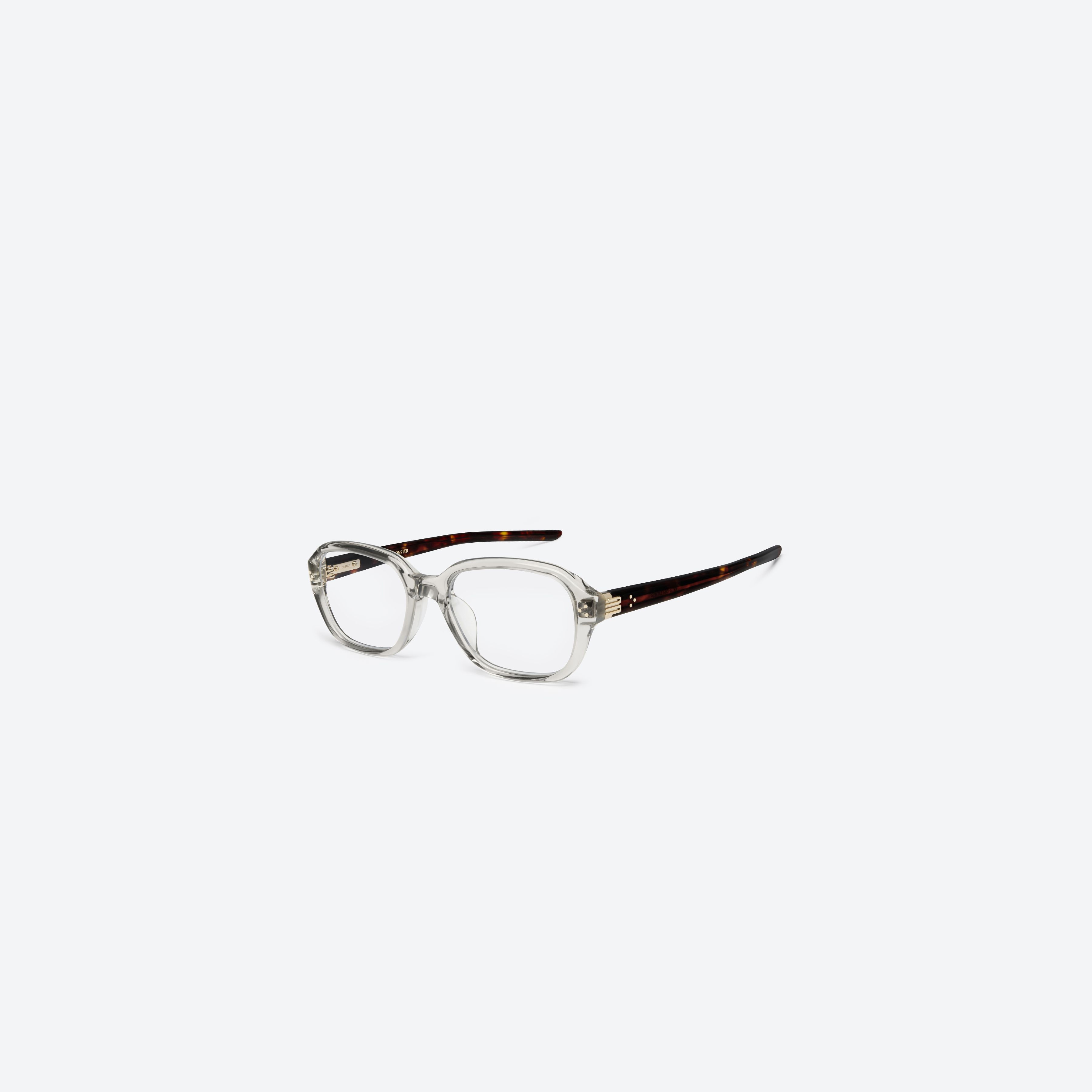 45-degree view of Gentle Monster Ella Brc11 Brown Acetate framed Square glasses.