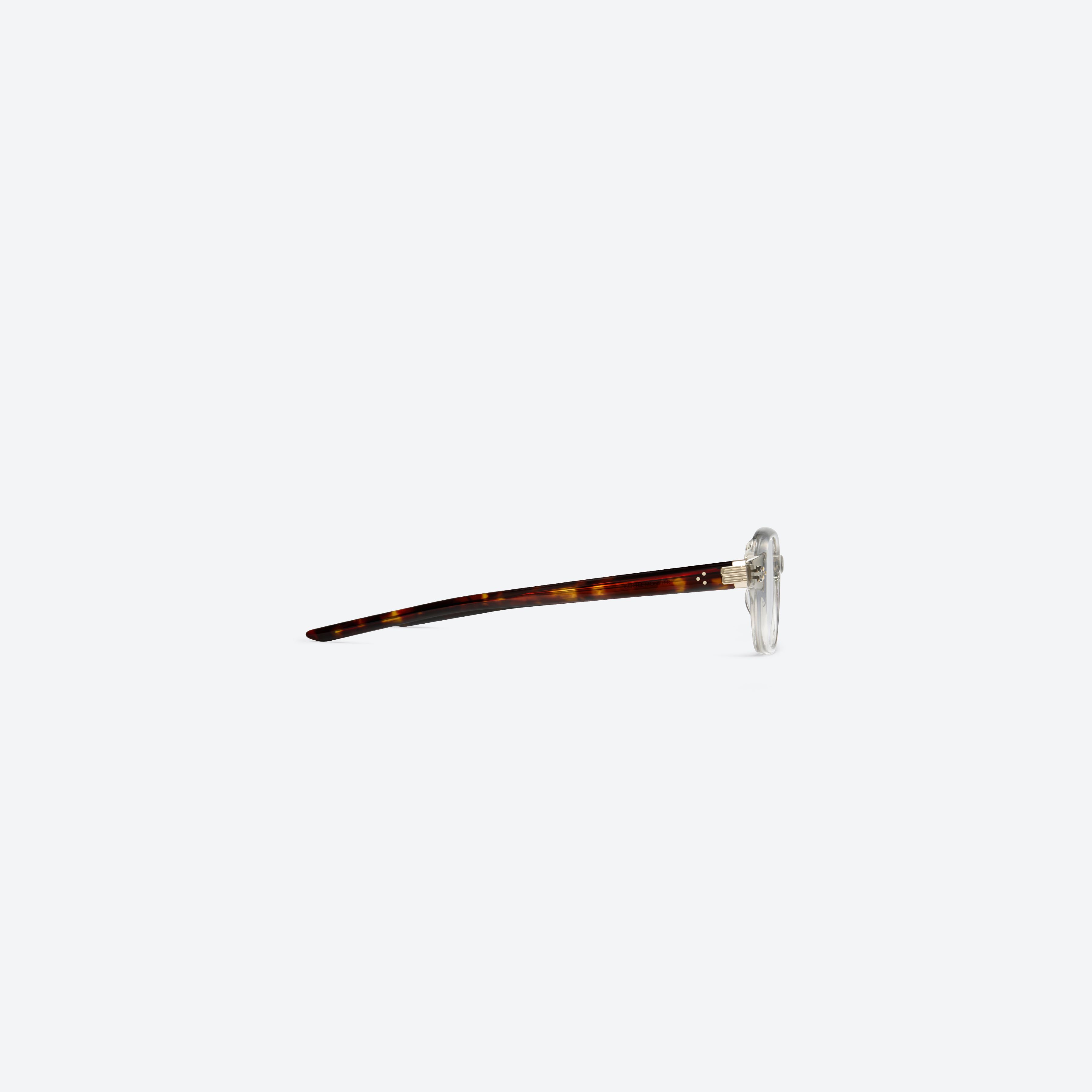 A detailed right view of Gentle Monster Ella Brc11 Brown Acetate framed Square glasses.