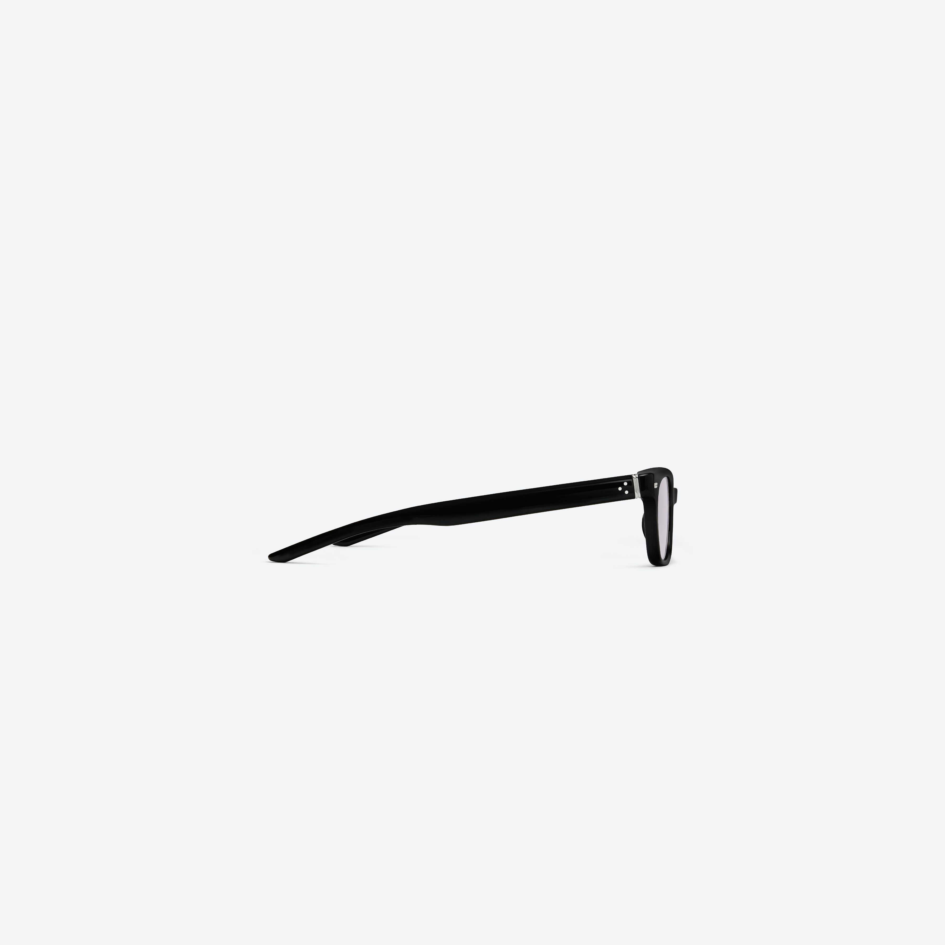A detailed right view of Gentle Monster Ade 01(v) Black Acetate framed Square sunglasses.