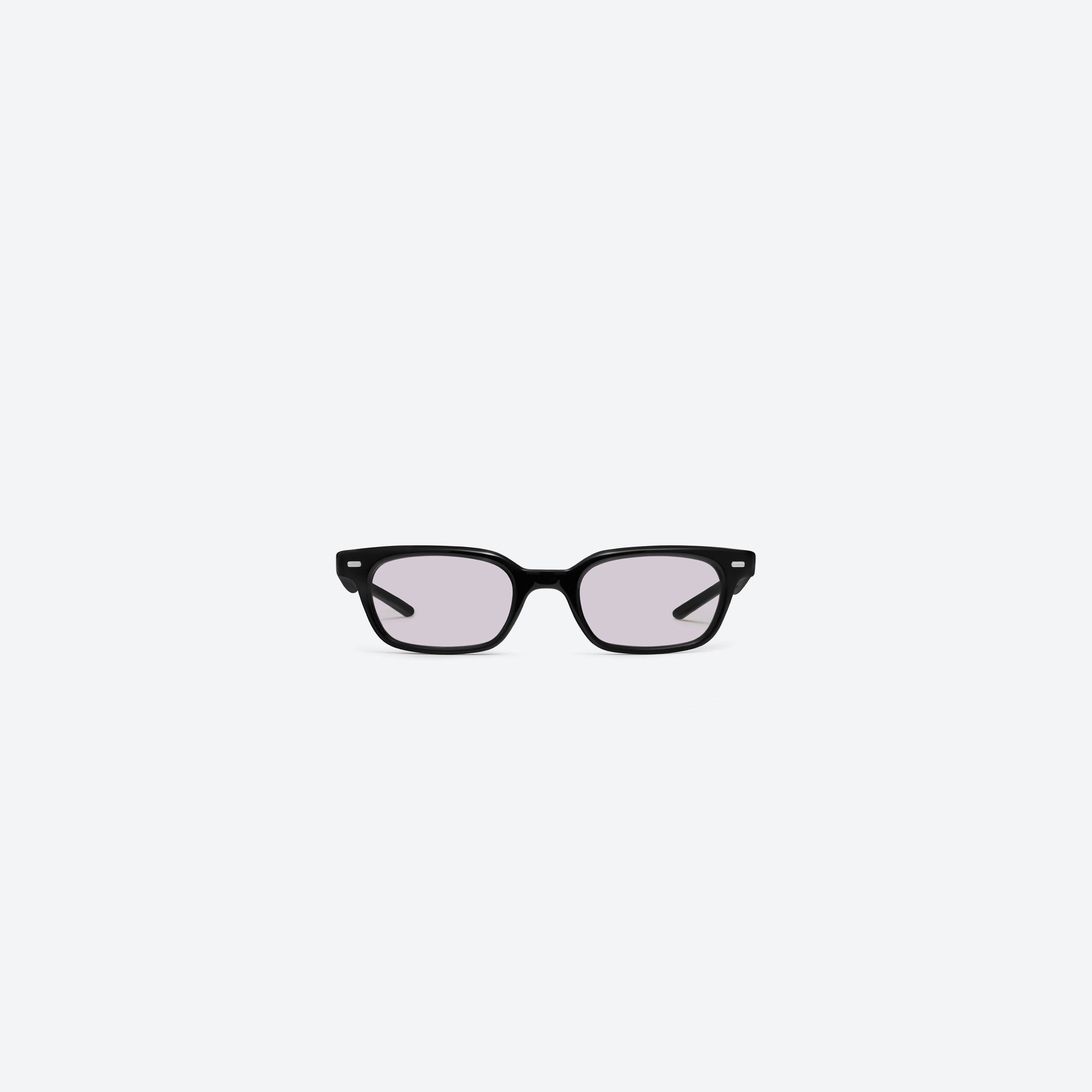 A front view of Gentle Monster Ade 01(v) Black Acetate framed Square sunglasses.