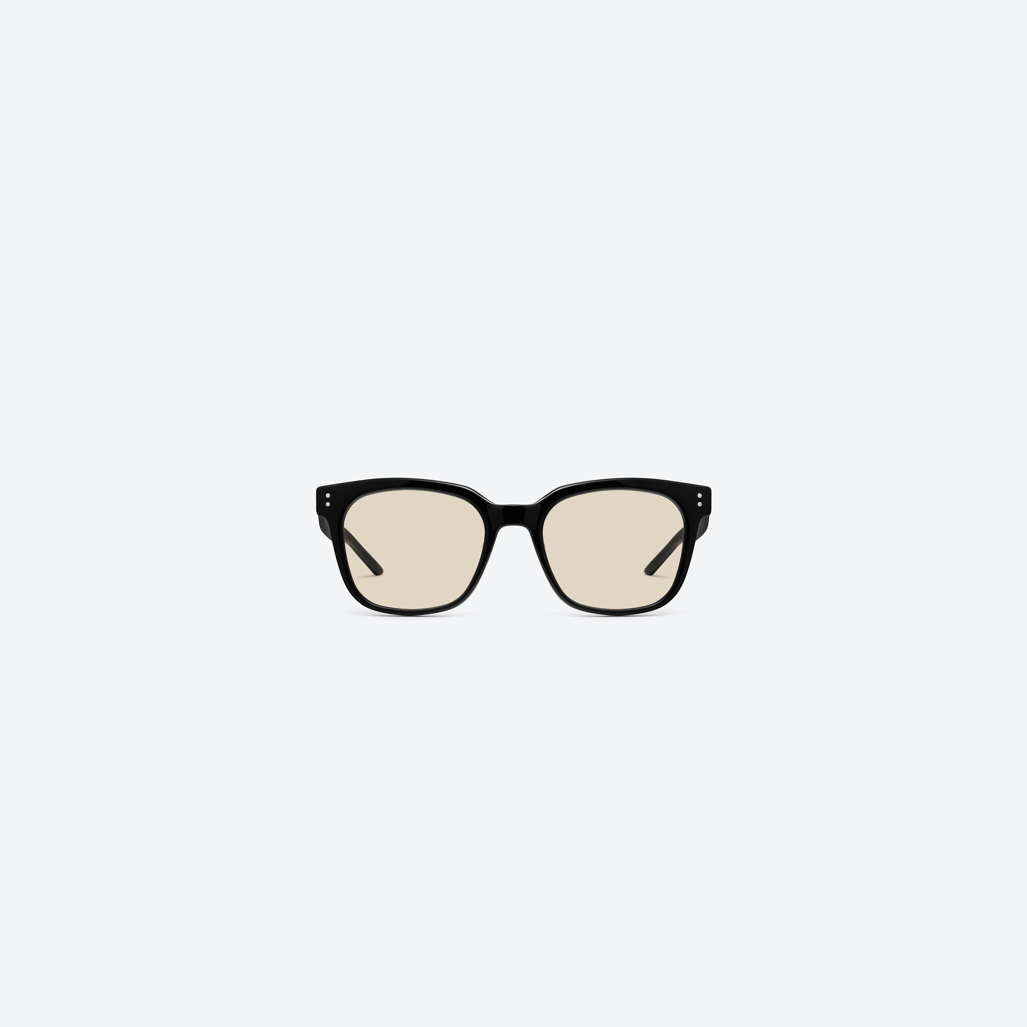 A front view of Gentle Monster Una.c W 01(br) Black Acetate framed Square sunglasses.