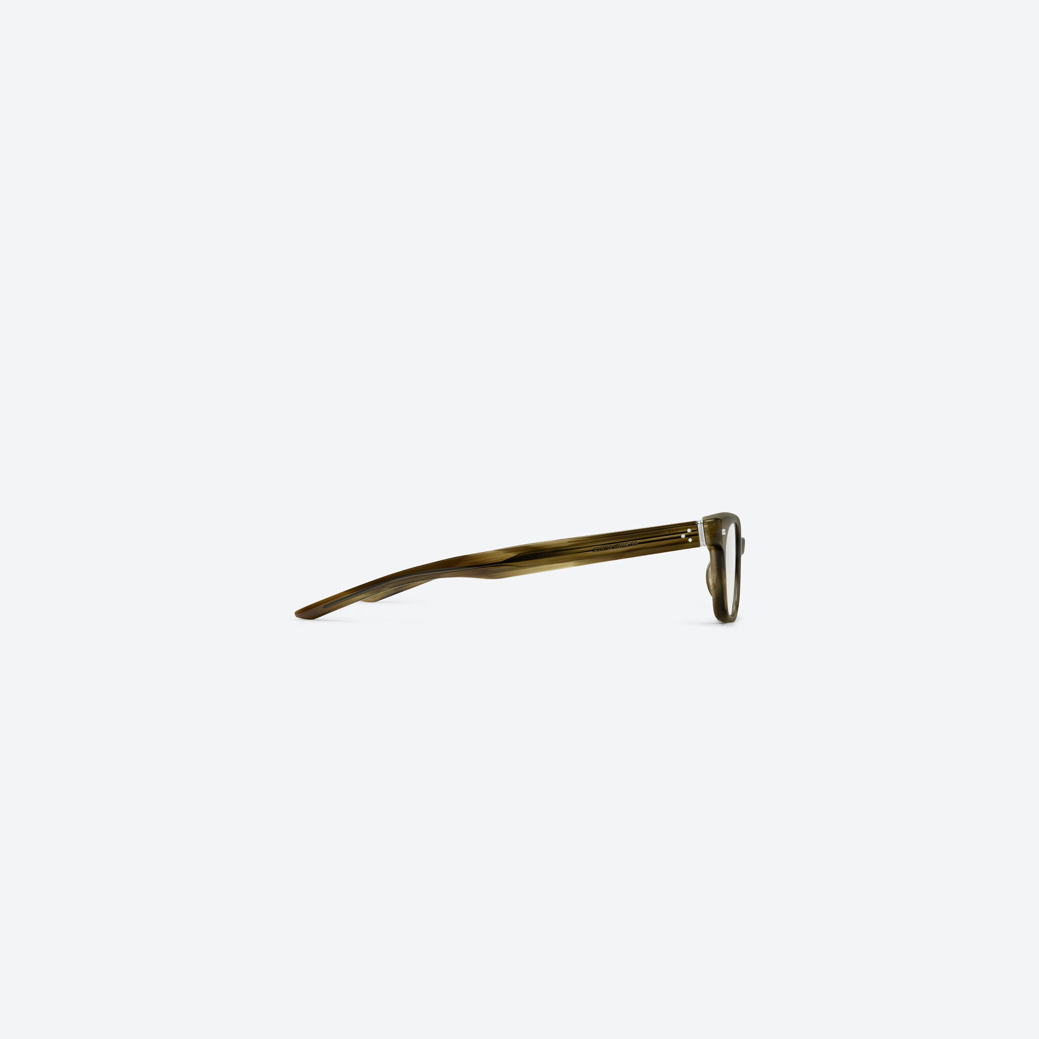 A detailed right view of Gentle Monster Ade Kdc2 Multicolored Acetate framed Square glasses.