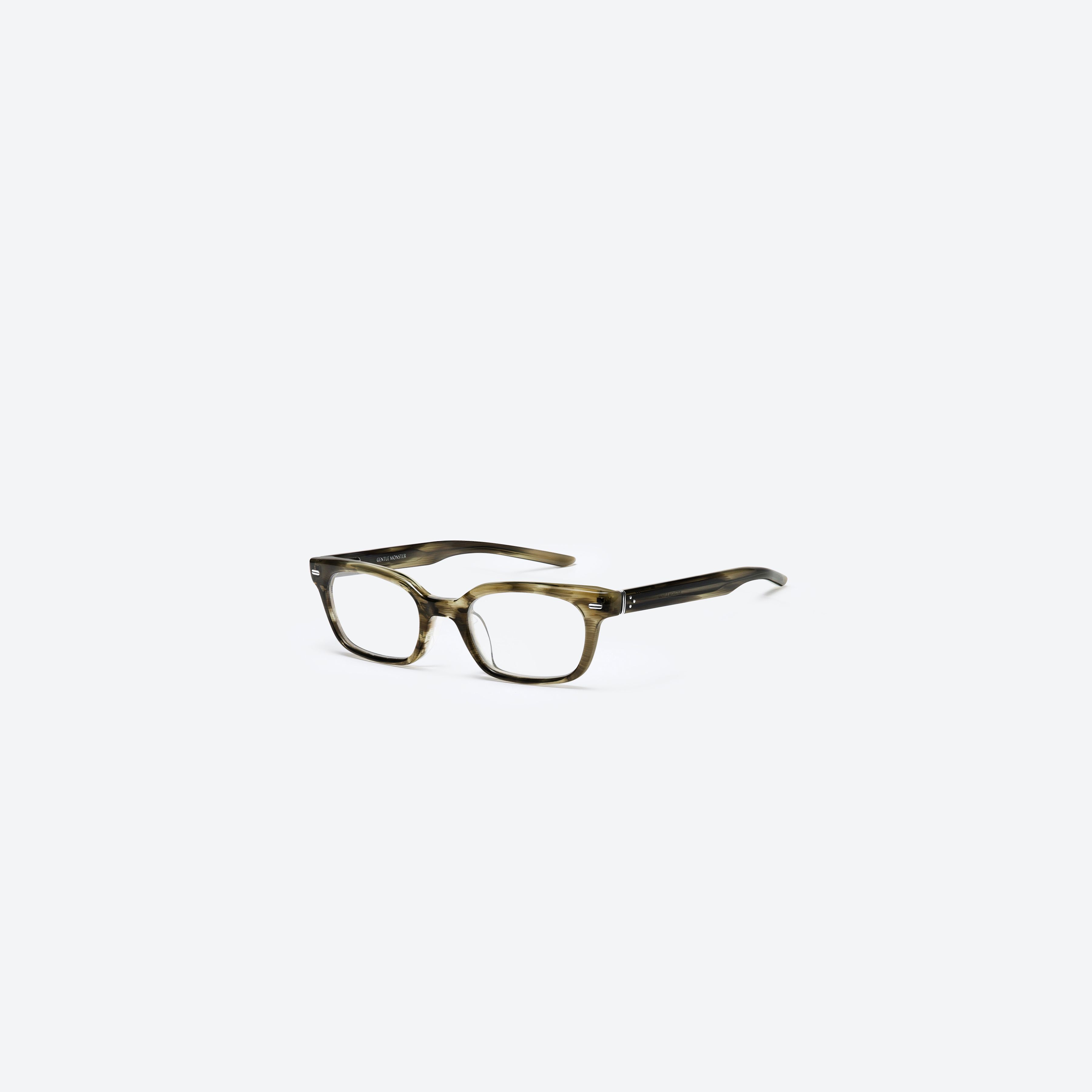 45-degree view of Gentle Monster Ade Kdc2 Multicolored Acetate framed Square glasses.