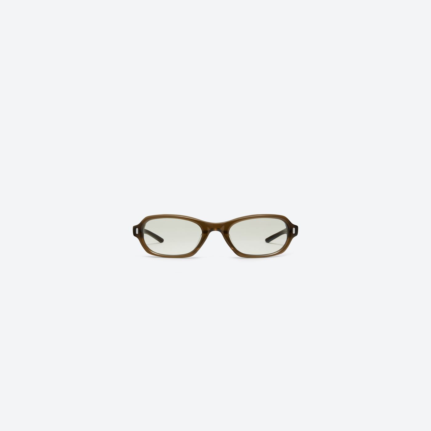 A front view of Gentle Monster Cai Dbc1 Similar Brown Acetate framed Aviator sunglasses.