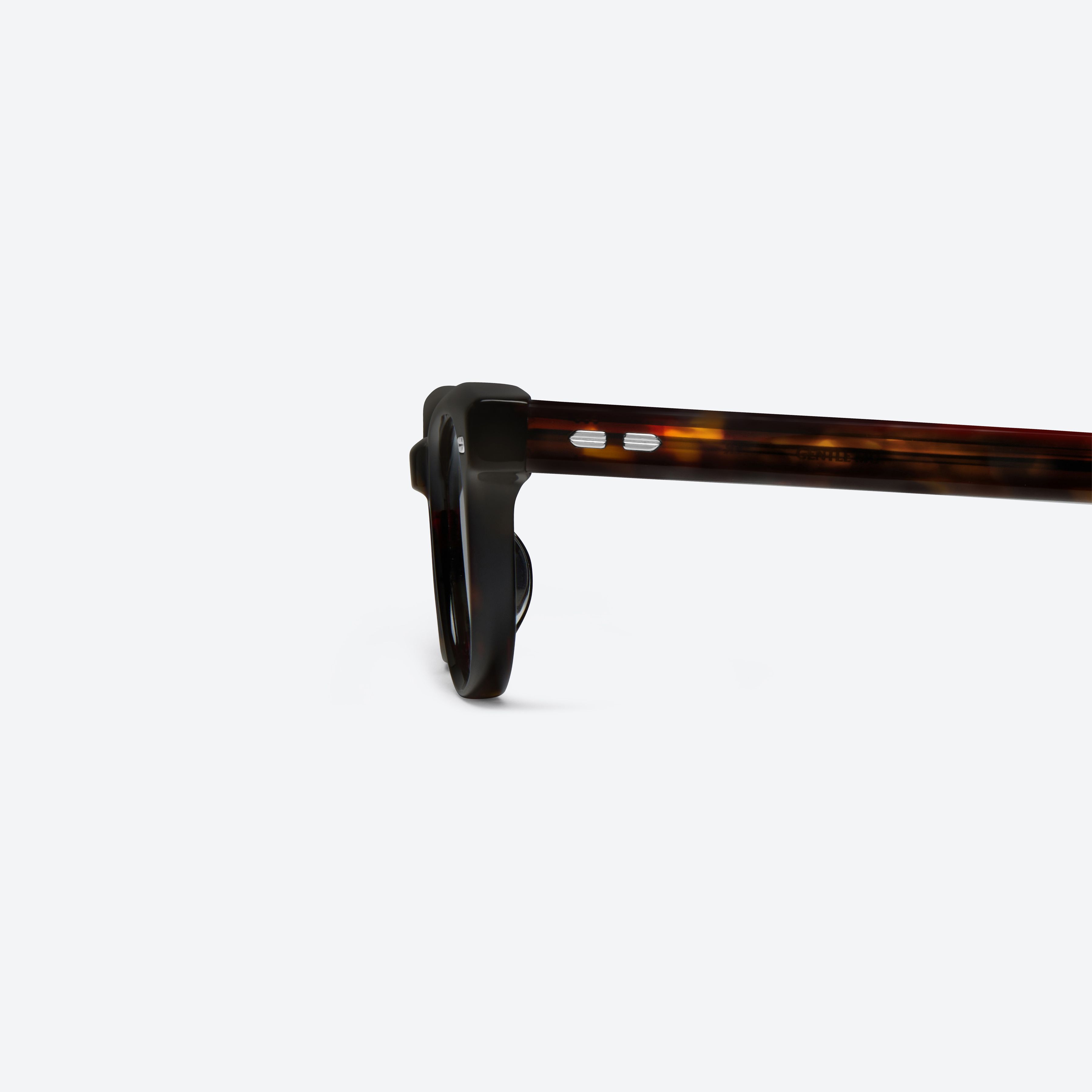 A detailed left view of Gentle Monster Magg T1 Tortoise Acetate framed Round sunglasses.