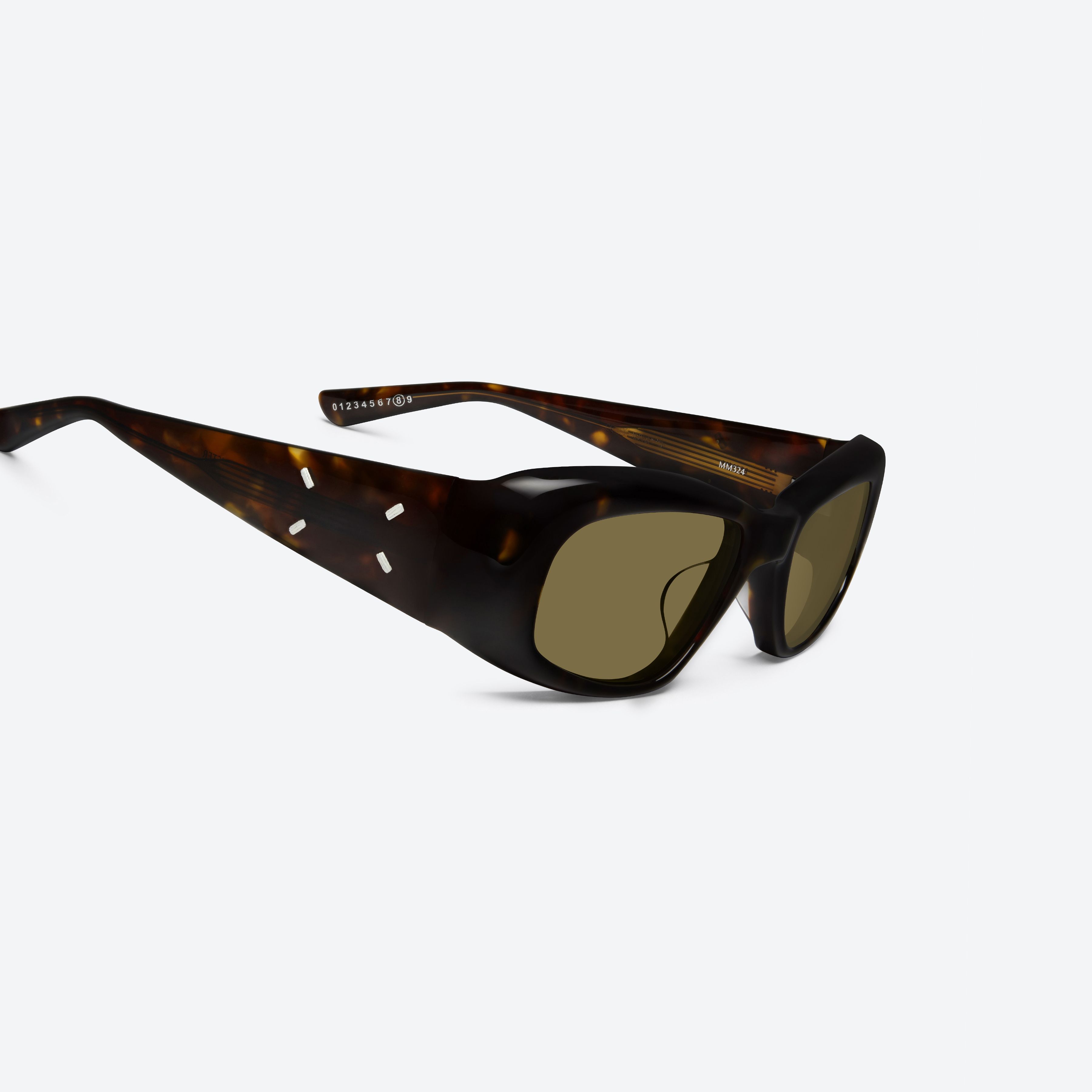 45-degree detailed view of Gentle Monster Maison Margiela - MM324 T1 Tortoise Acetate framed Square sunglasses.
