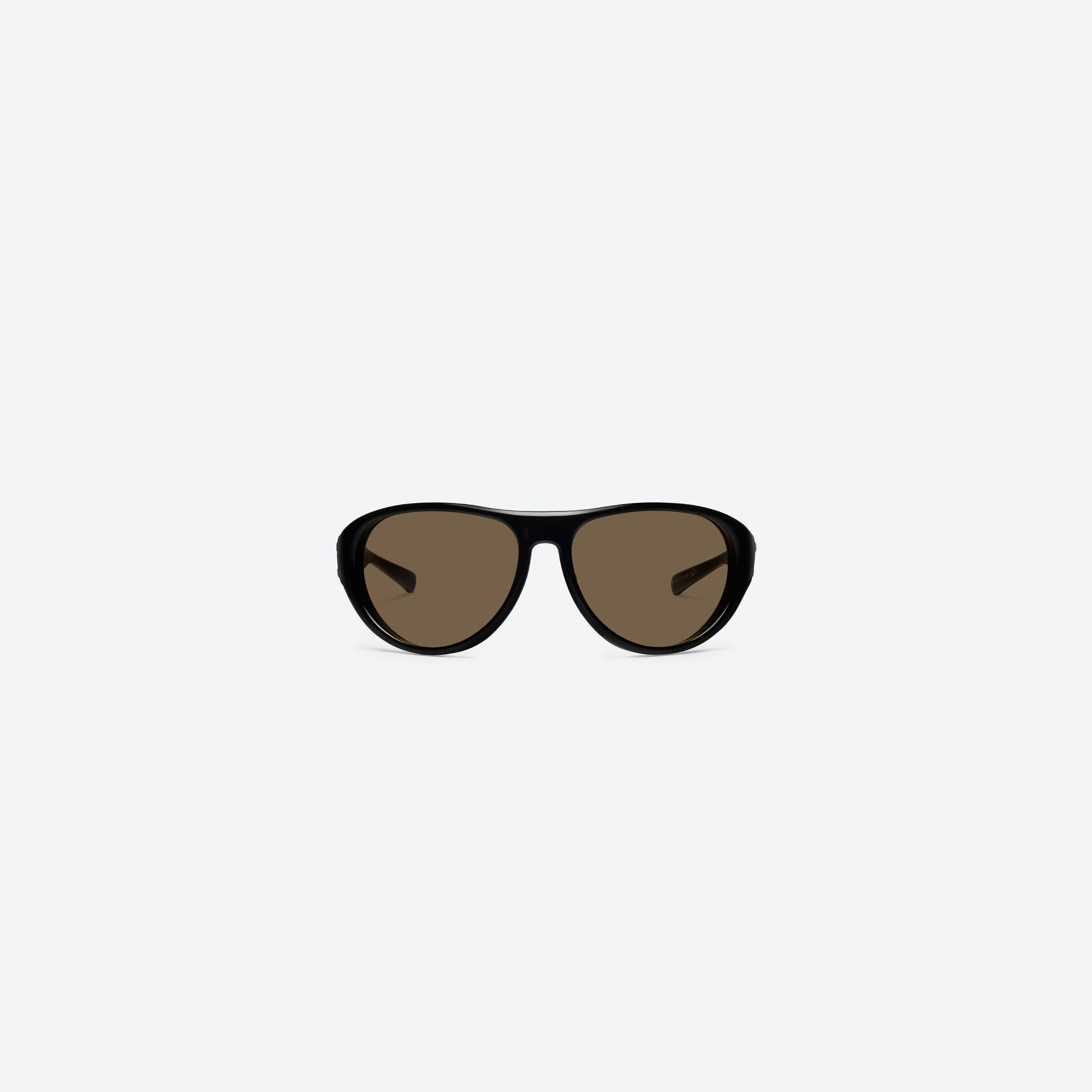 A front view of Gentle Monster Maison Margiela - MM325 01 Black Acetate framed Aviator sunglasses.