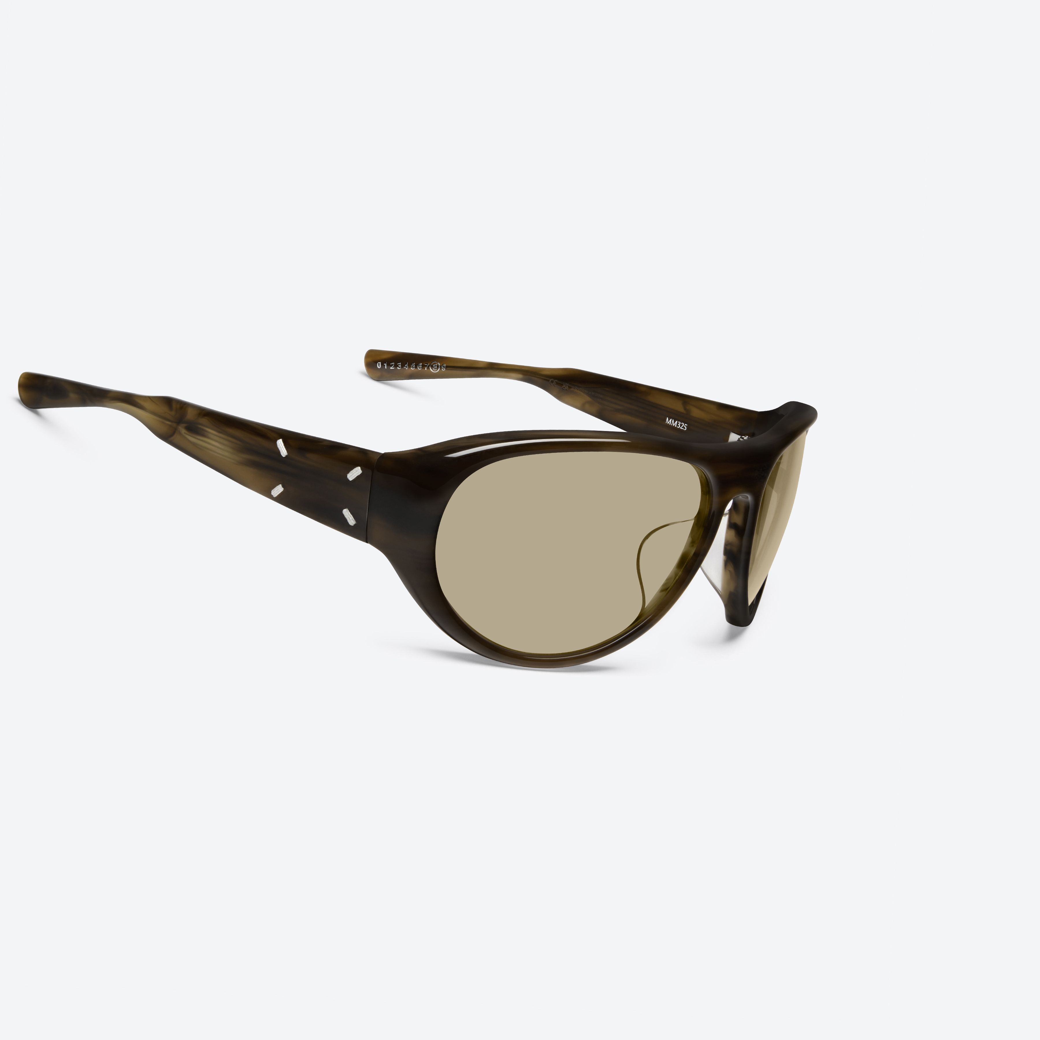 45-degree detailed view of Gentle Monster Maison Margiela - MM325 T14 Tortoise Acetate framed Aviator sunglasses.