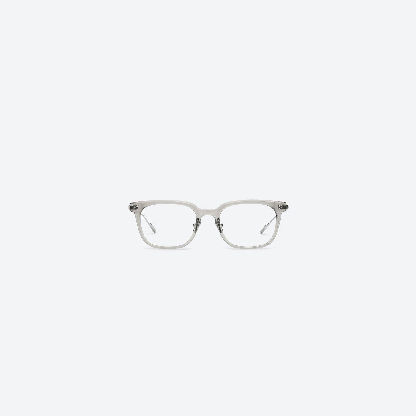 A front view of Gentle Monster Noa Gc7 Gray Mixed framed Square glasses.