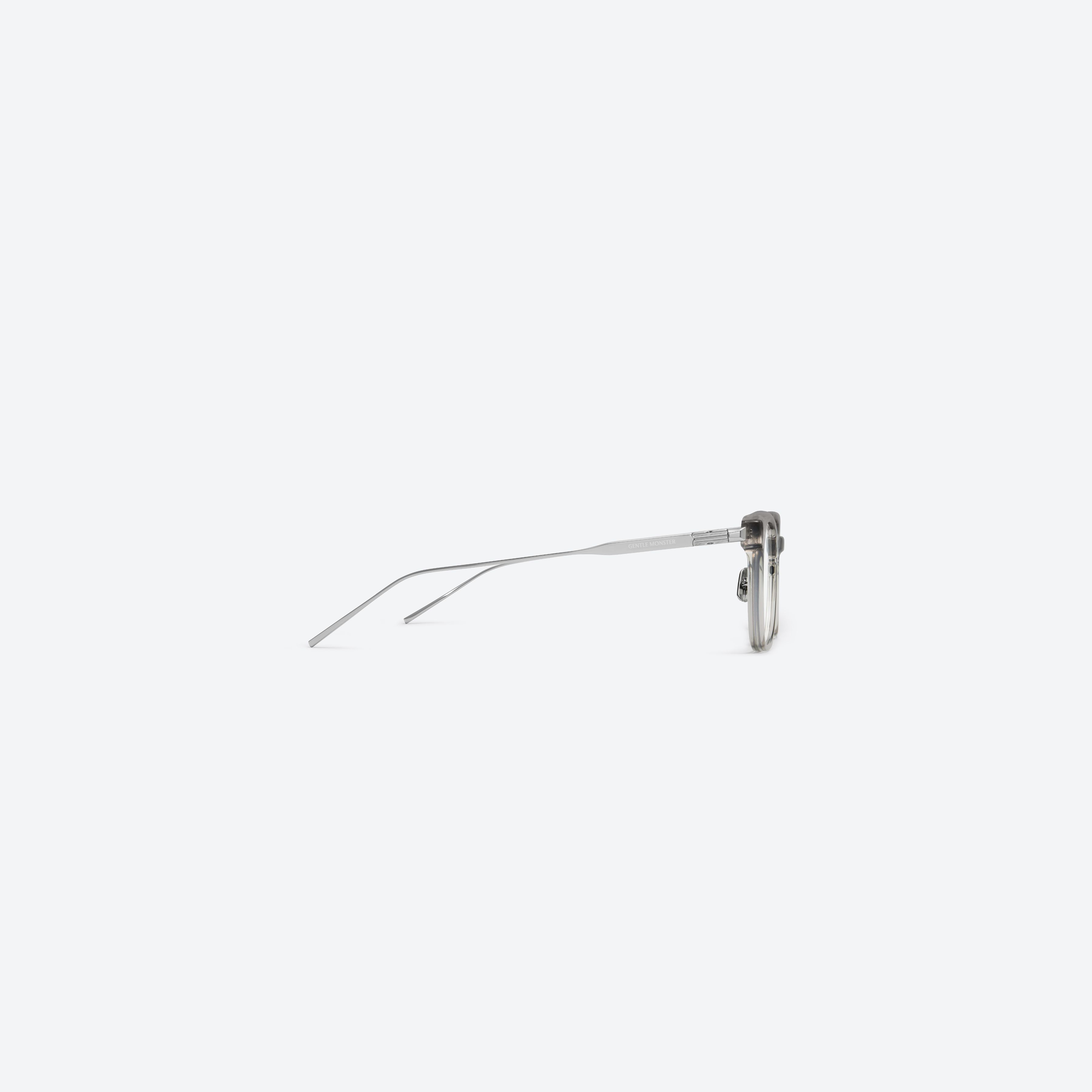 A detailed right view of Gentle Monster Noa Gc7 Gray Mixed framed Square glasses.