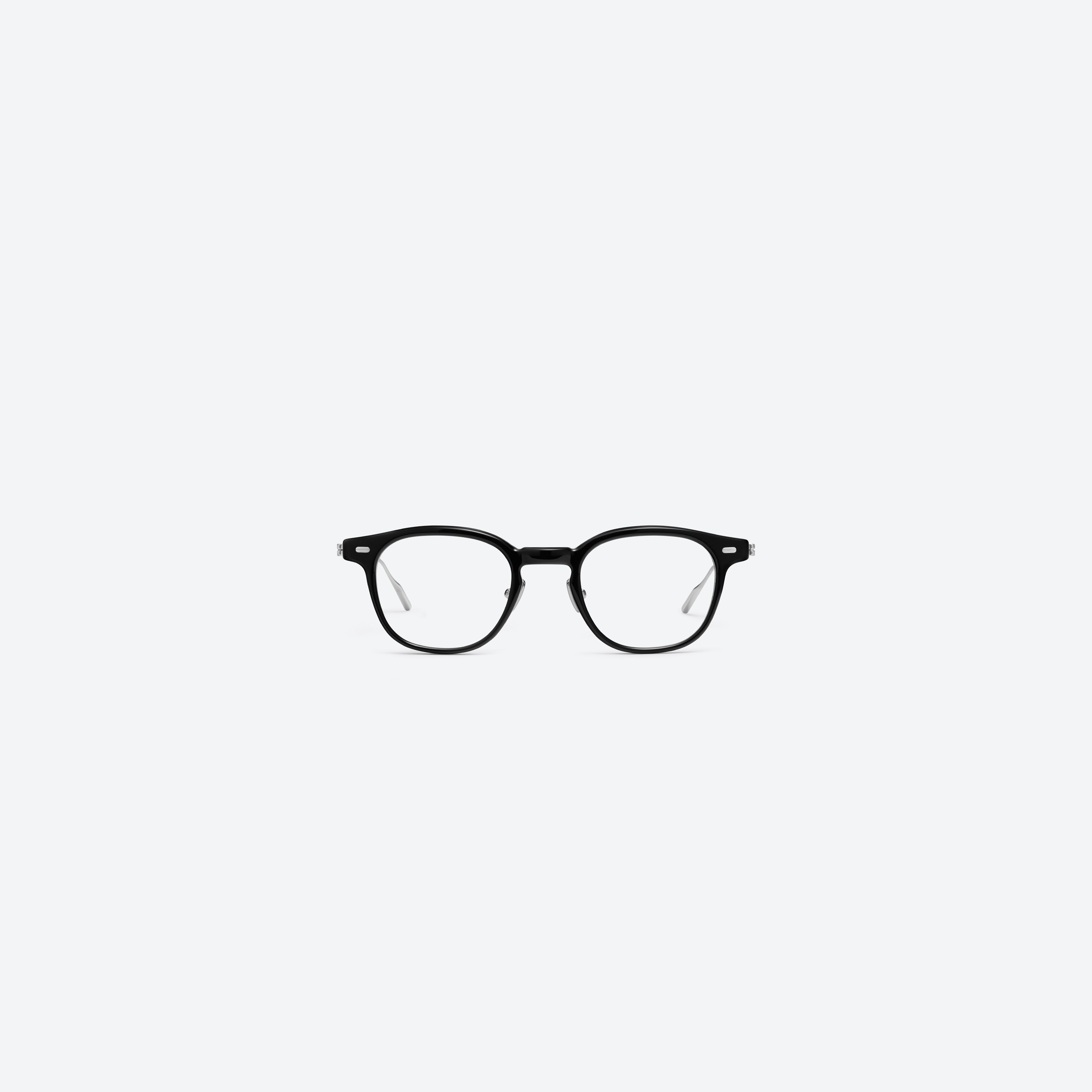 A front view of Gentle Monster Odin 01 Black Mixed framed Square glasses.