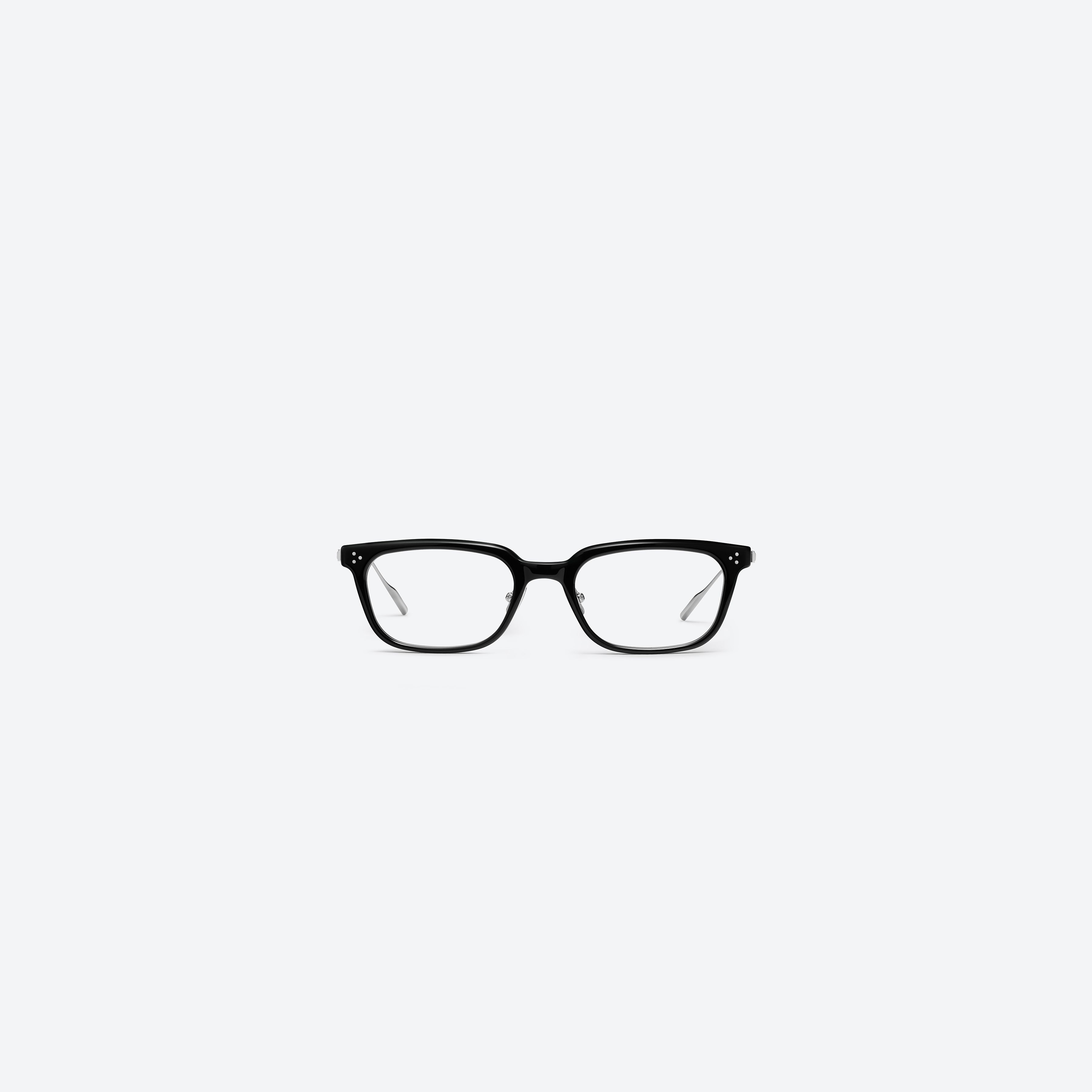 A front view of Gentle Monster Haka 01 Black Mixed framed Square glasses.