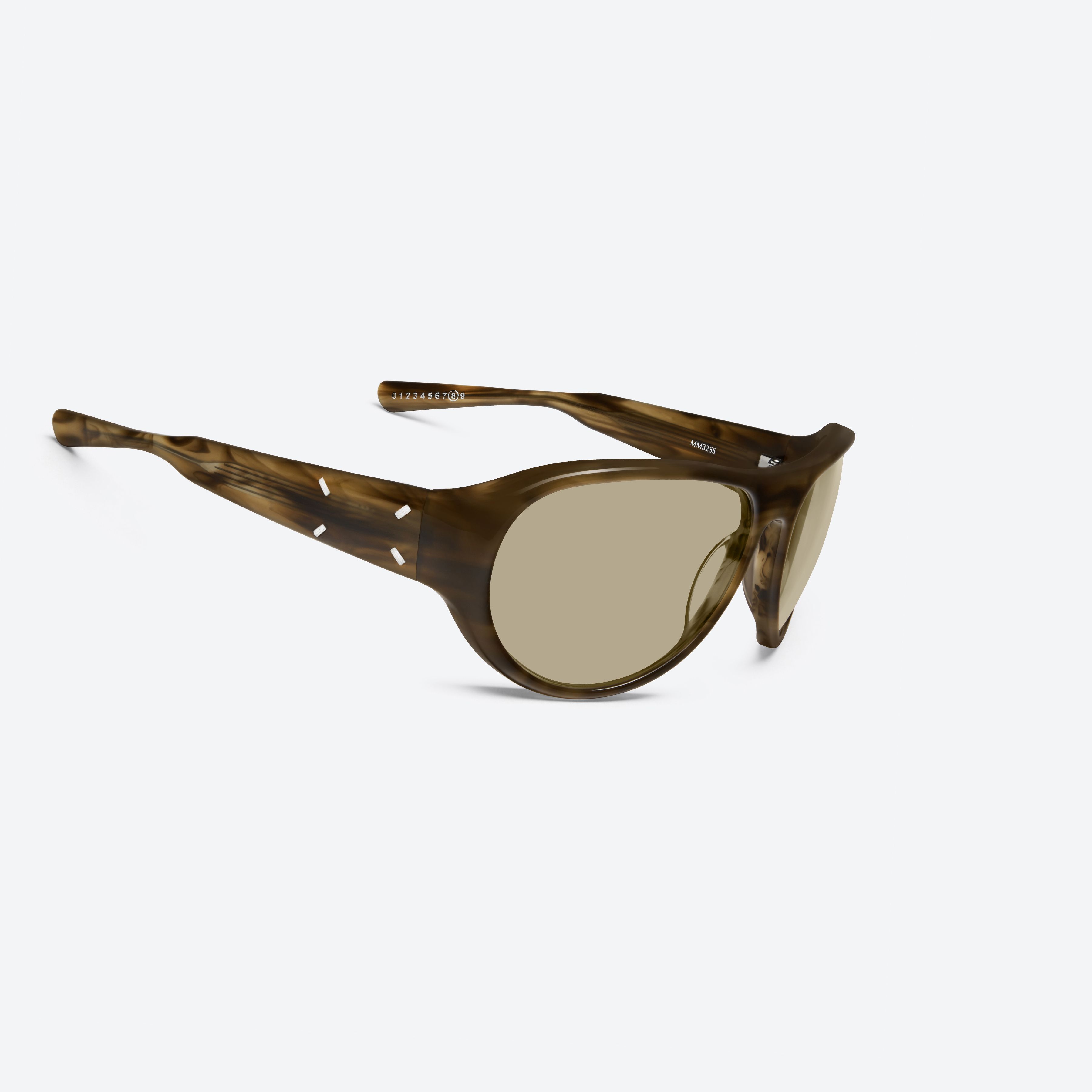 45-degree detailed view of Gentle Monster Maison Margiela - MM325S T14 Tortoise Acetate framed Aviator sunglasses.