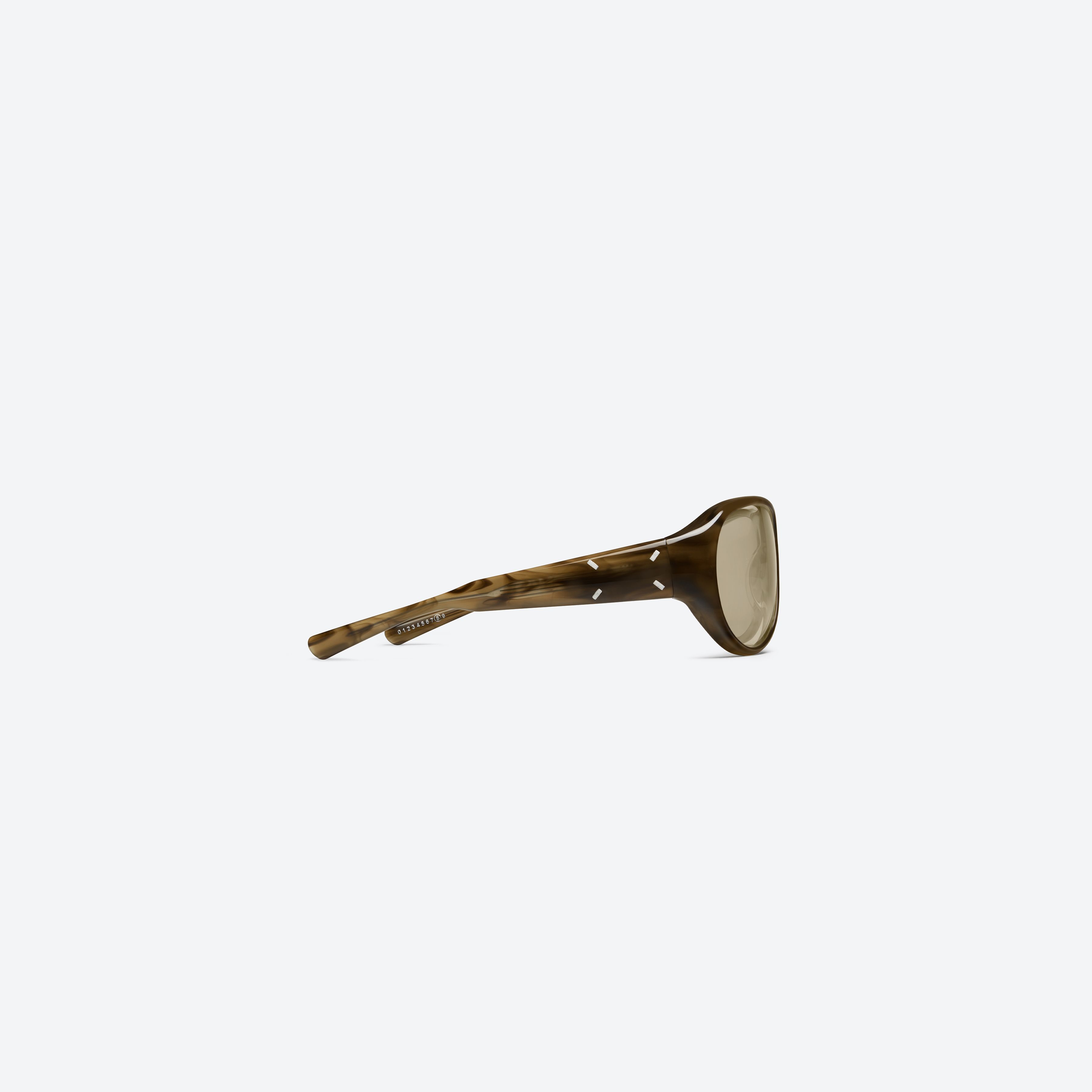 A detailed right view of Gentle Monster Maison Margiela - MM325S T14 Tortoise Acetate framed Aviator sunglasses.