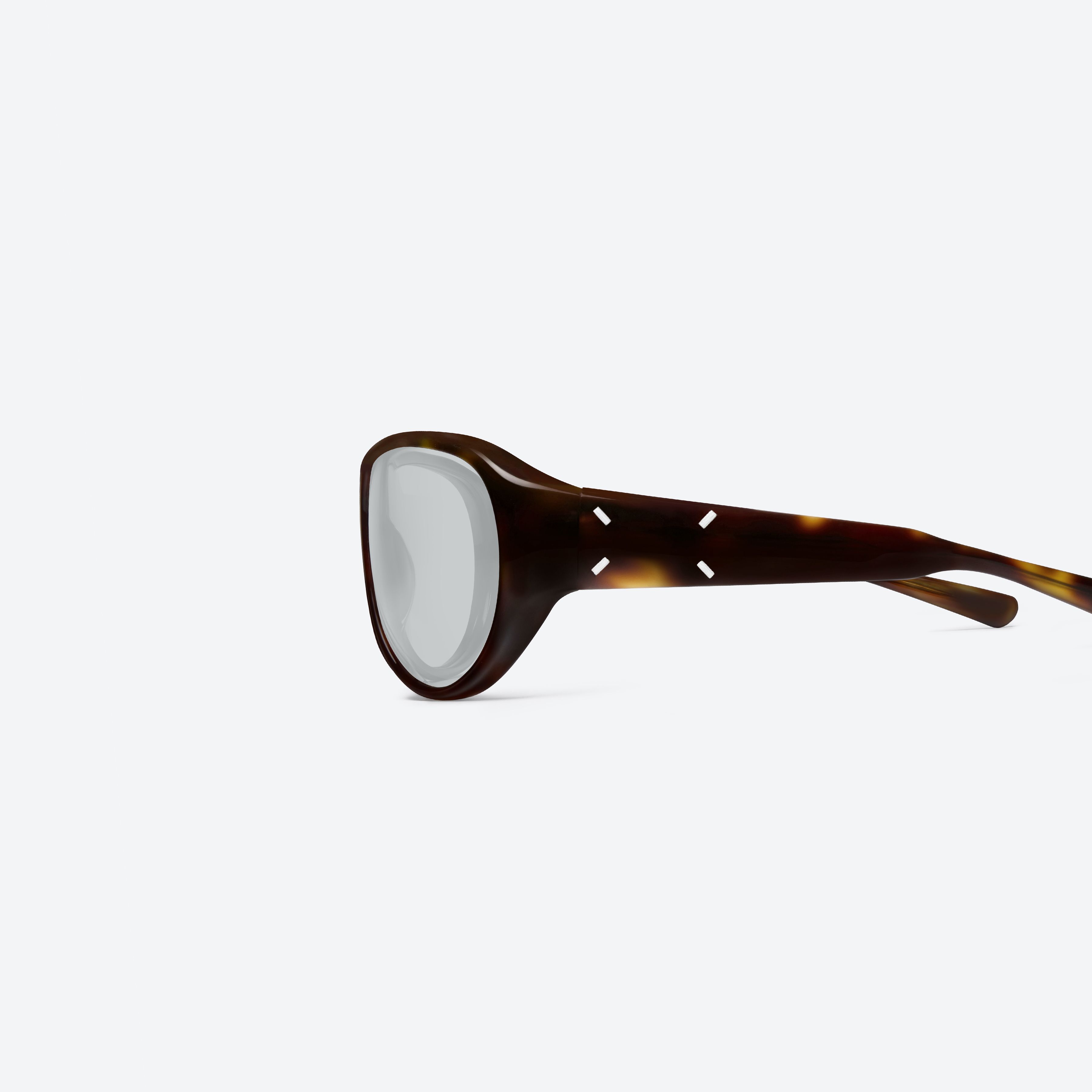 A detailed left view of Gentle Monster Maison Margiela - MM325S L2 Tortoise Acetate framed Aviator sunglasses.