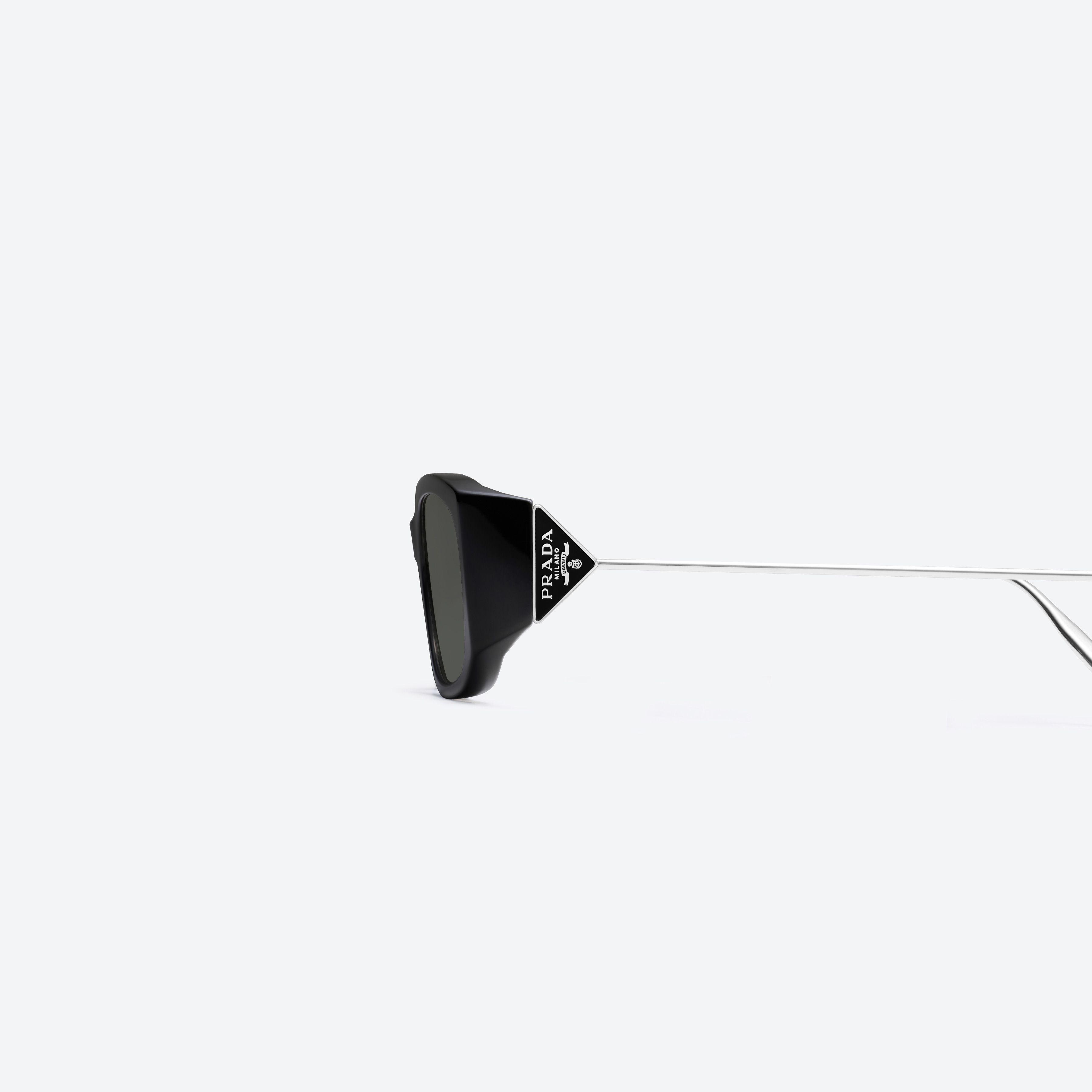 A detailed left view of Gentle Monster Prada Gentle Monster 1 01 Black Mixed framed Square sunglasses.