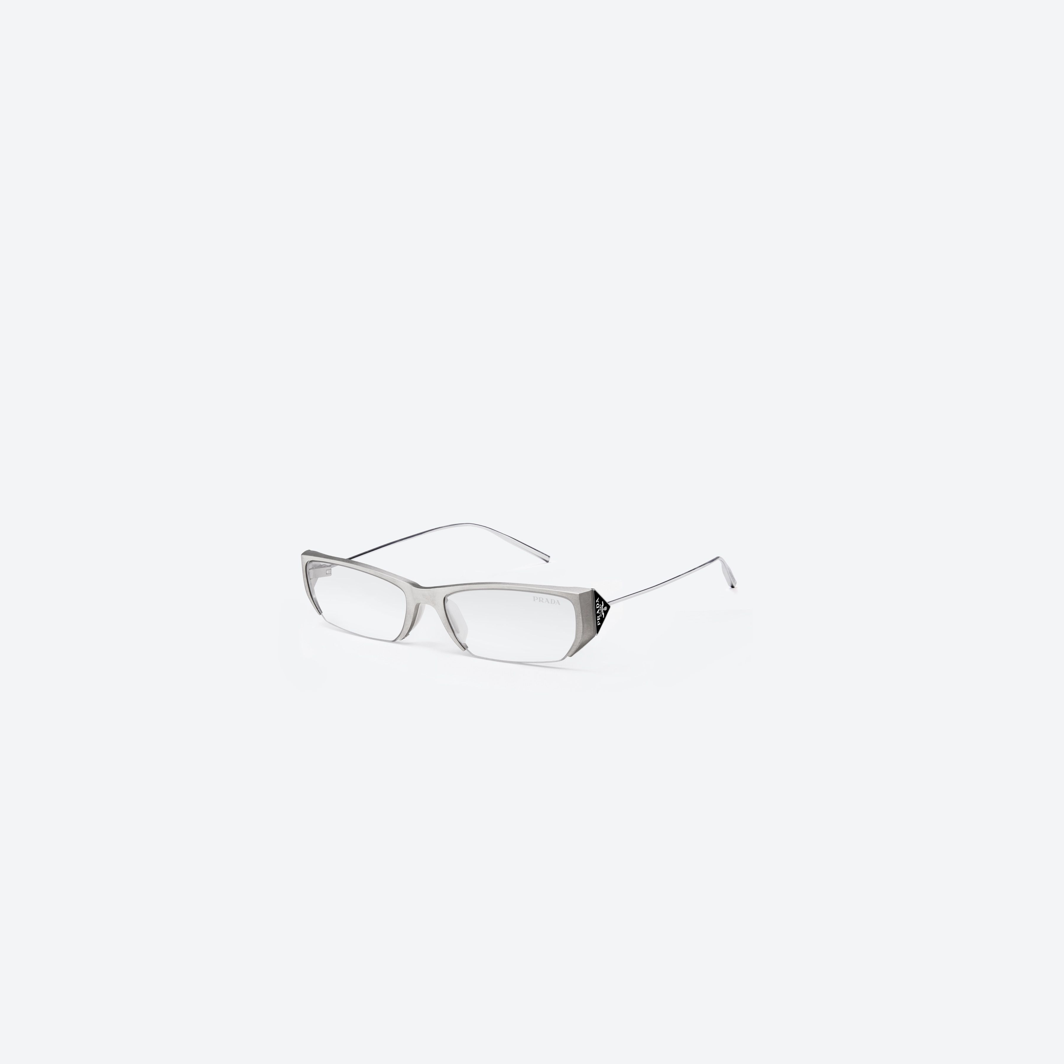45-degree view of Gentle Monster Prada Gentle Monster 2 A02 Silver Metal framed Square glasses.